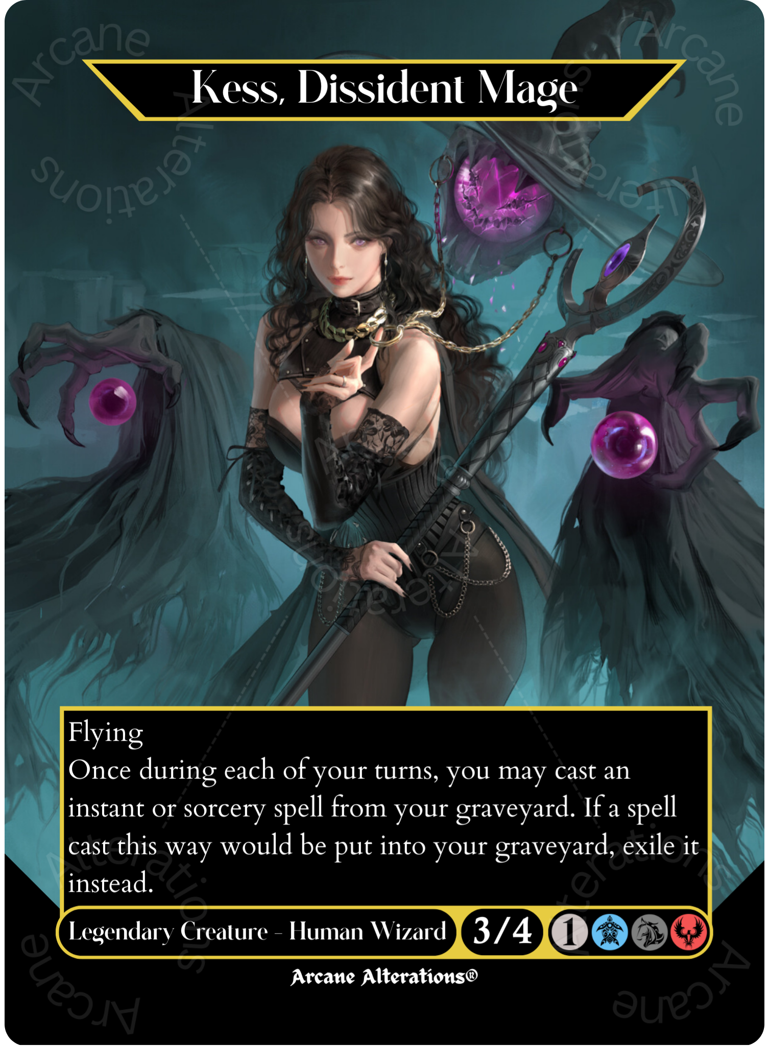 Kess, Dissident Mage - Full Art Altered Art Custom Proxy Cards - Foil Kess, Dissident Mage - Full Art Altered Art Custom Proxy Cards - Foil