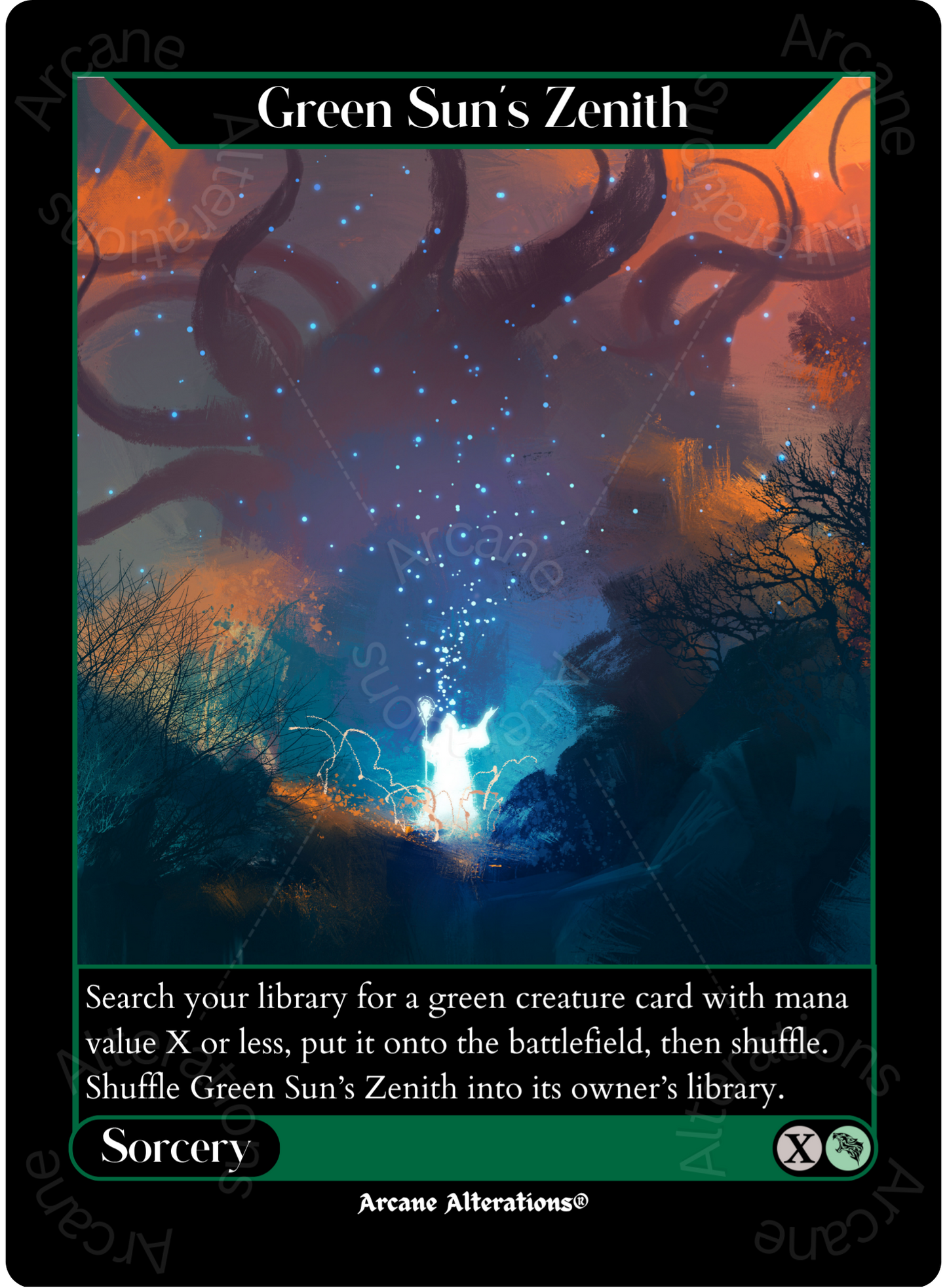 Green Sun's Zenith - High Quality Altered Art Custom Proxy Cards