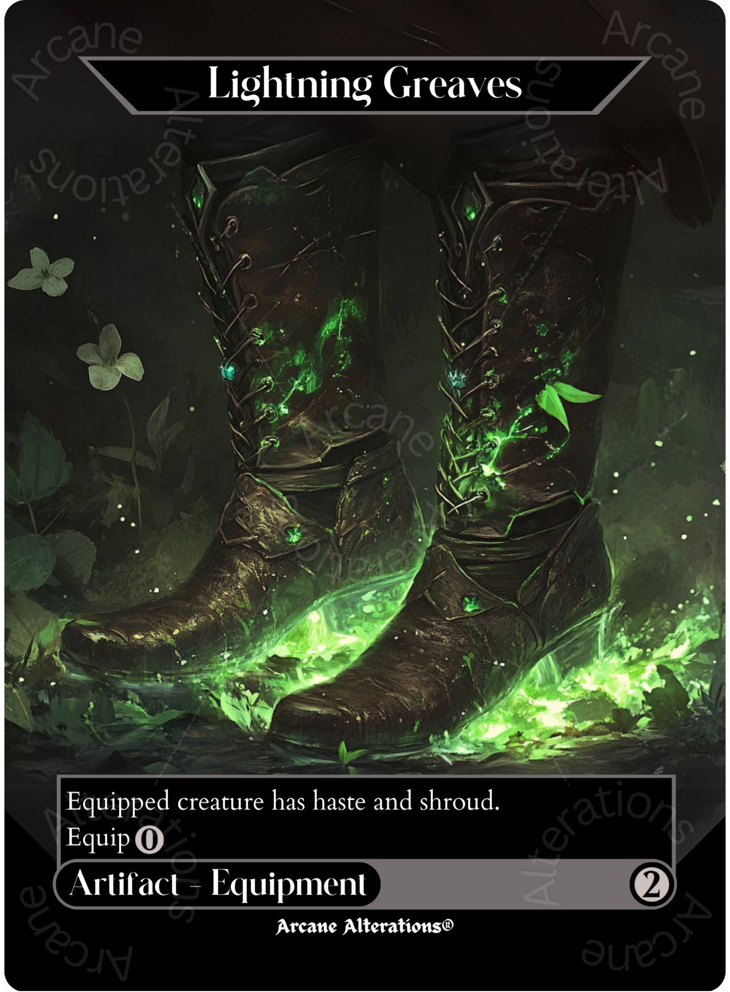Lightning Greaves - Full Art Altered Art Custom Proxy Cards