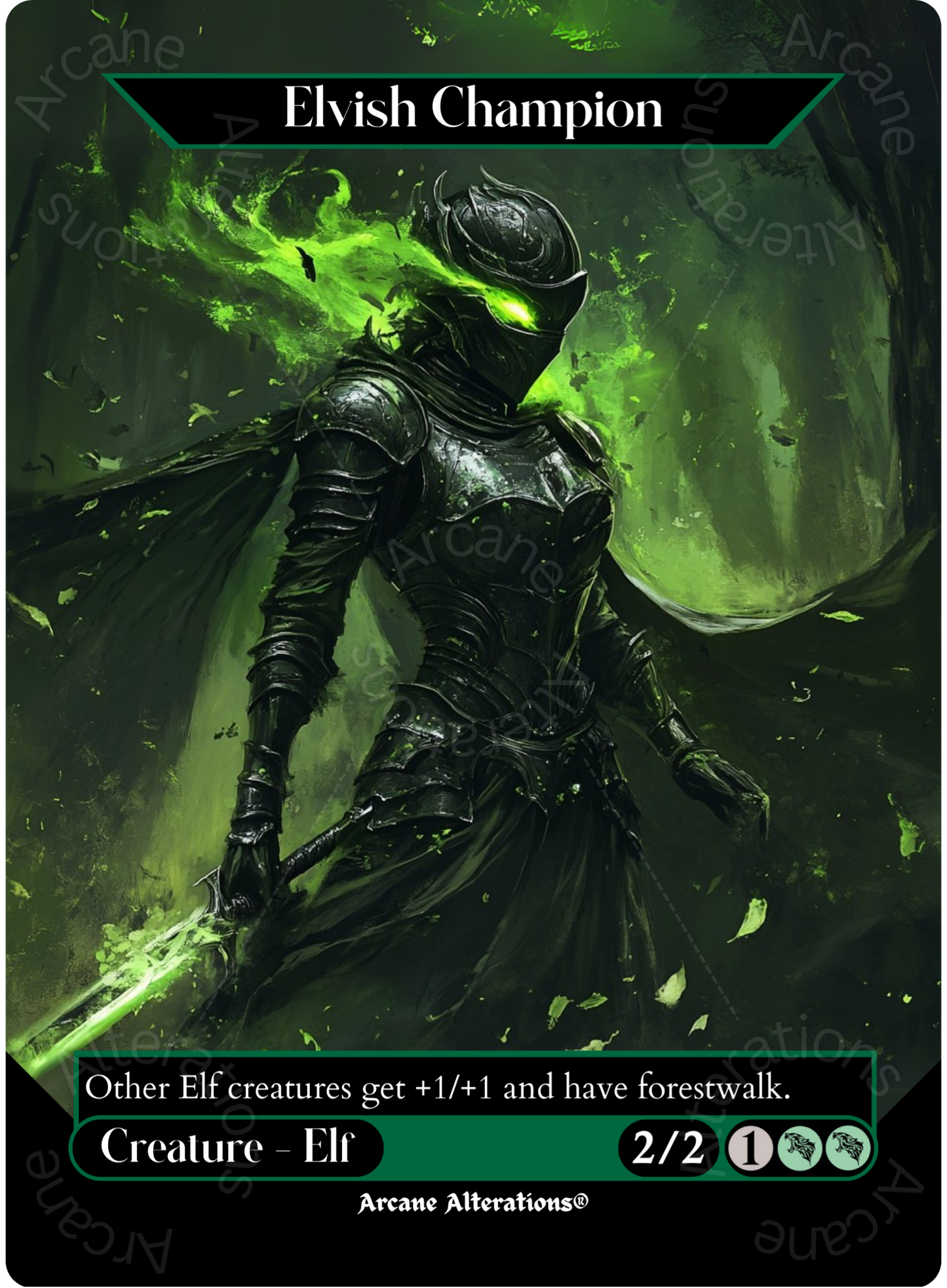 Elvish Champion - Full Art Altered Art Custom Proxy Cards