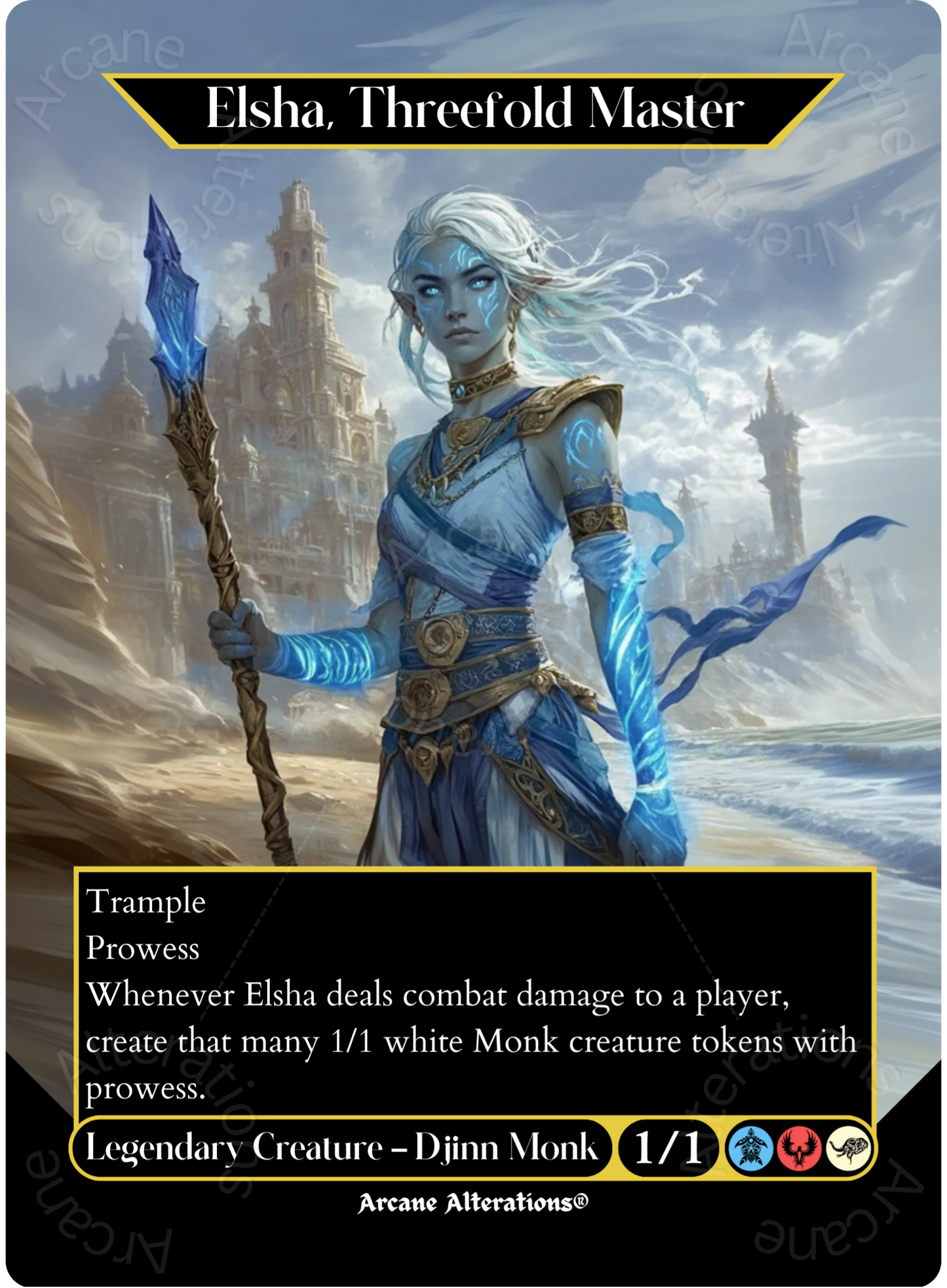 Elsha, Threefold Master - Full Art Altered Art Custom Proxy Cards