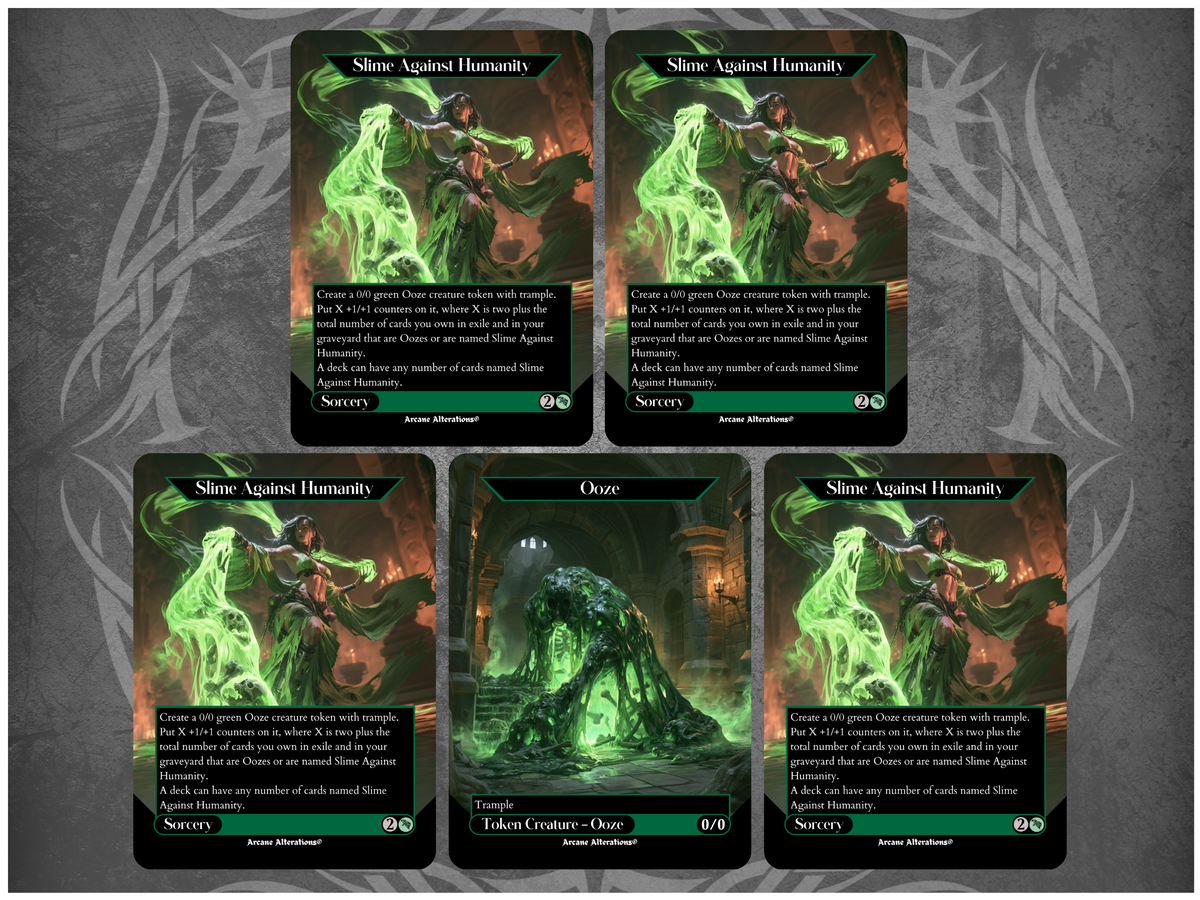 Slime Against Humanity & Ooze Token 5-10-15-Card Discount Bundle - Full Art Altered Art Custom Proxy Cards
