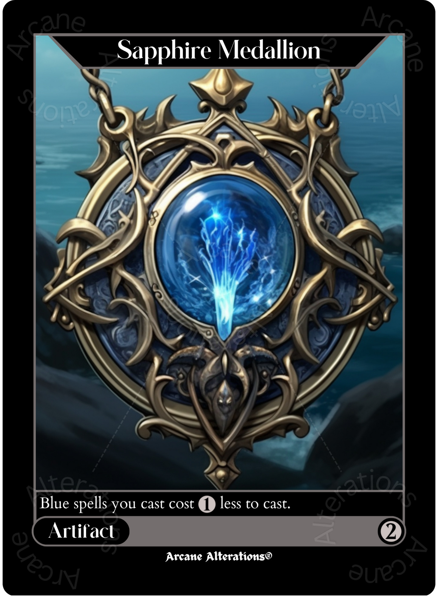 Sapphire Medallion - High Quality Altered Art Custom Proxy Cards