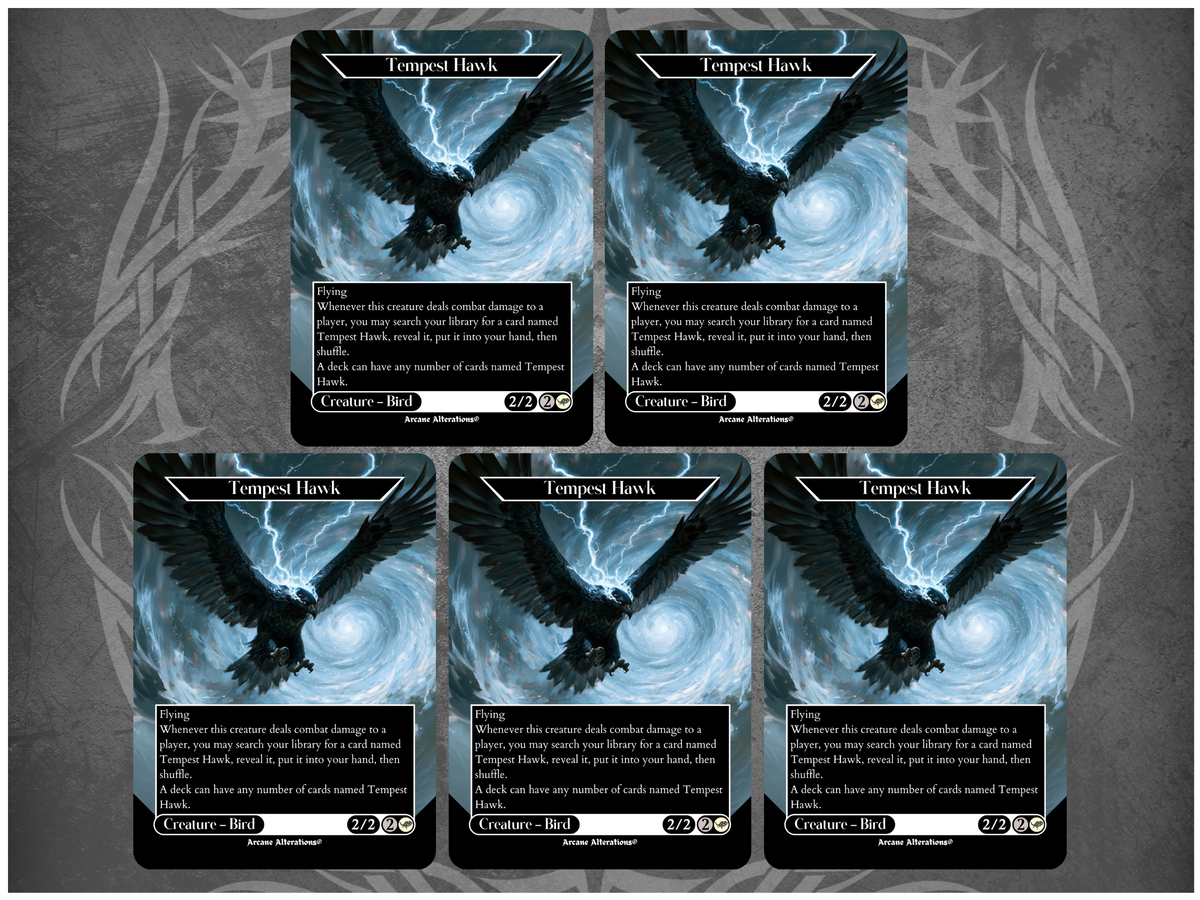Tempest Hawk 5-10-15-Card Discount Bundle - Full Art Altered Art Custom Proxy Cards