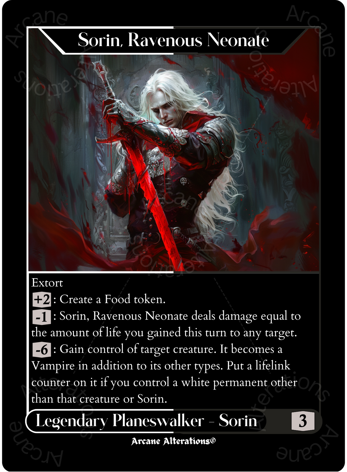 Sorin of House Markov - High Quality Altered Art Custom Proxy Cards