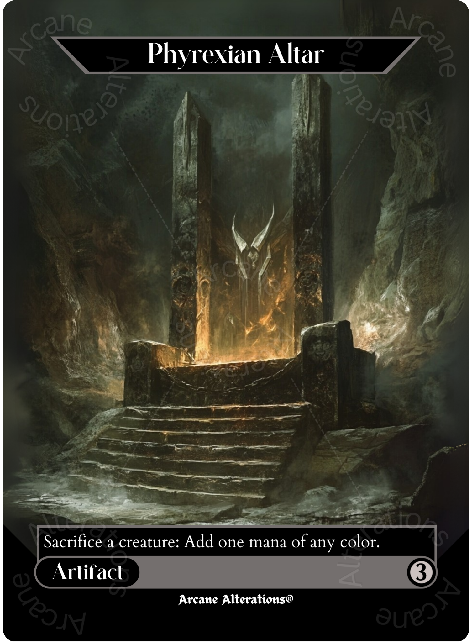 Phyrexian Altar - Full Art Altered Art Custom Proxy Cards Arcane Alterations Phyrexian Altar - Full Art Altered Art Custom Proxy Cards Arcane Alterations