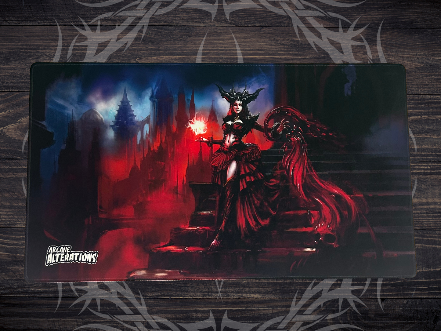 Scarlet Vampire Queen Stitched Edge Playmat 24"x14" (2mm)
