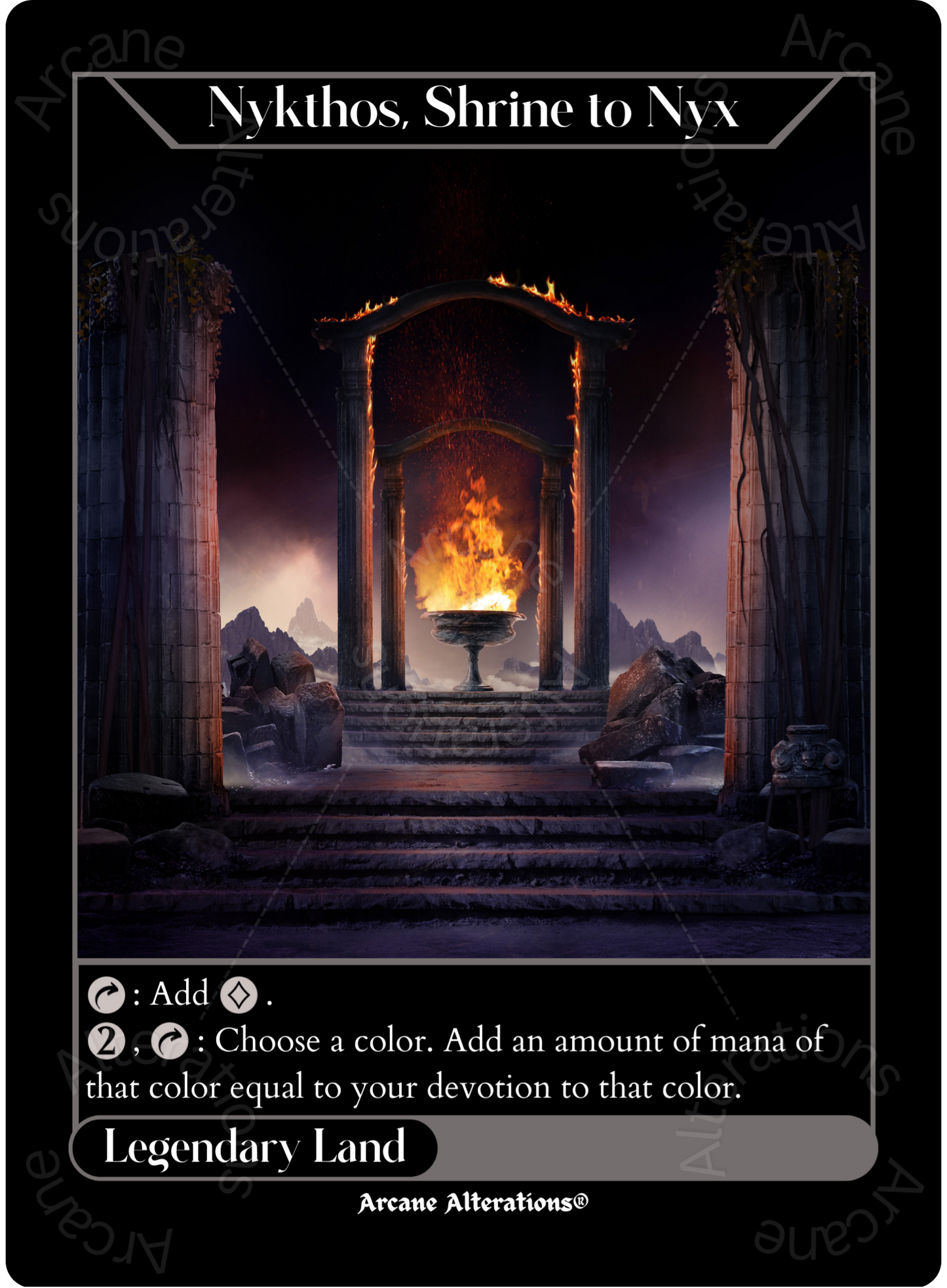Nykthos, Shrine to Nyx - High Quality Altered Art Custom Proxy Cards