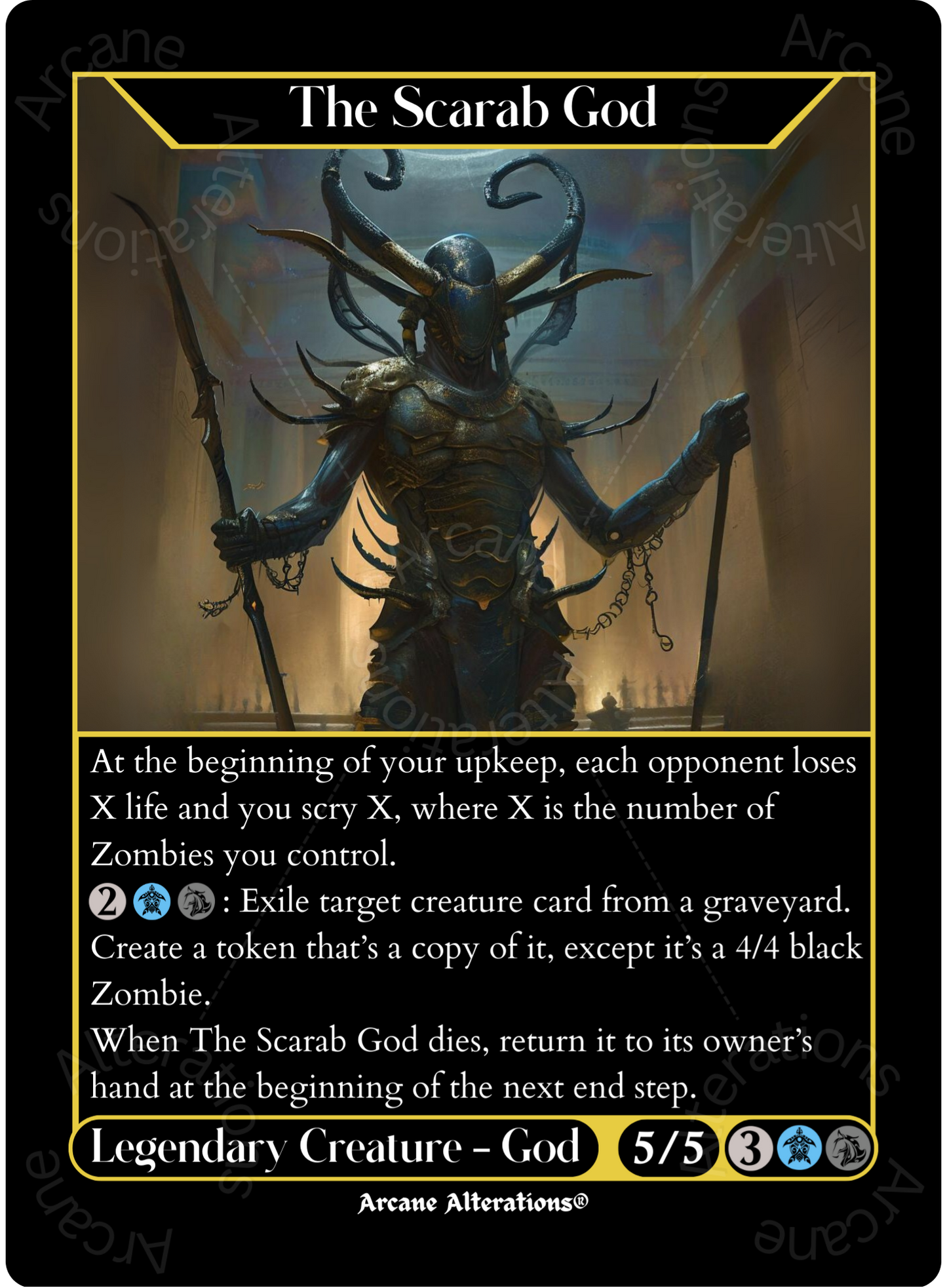The Scarab God - High Quality Altered Art Custom Proxy Cards