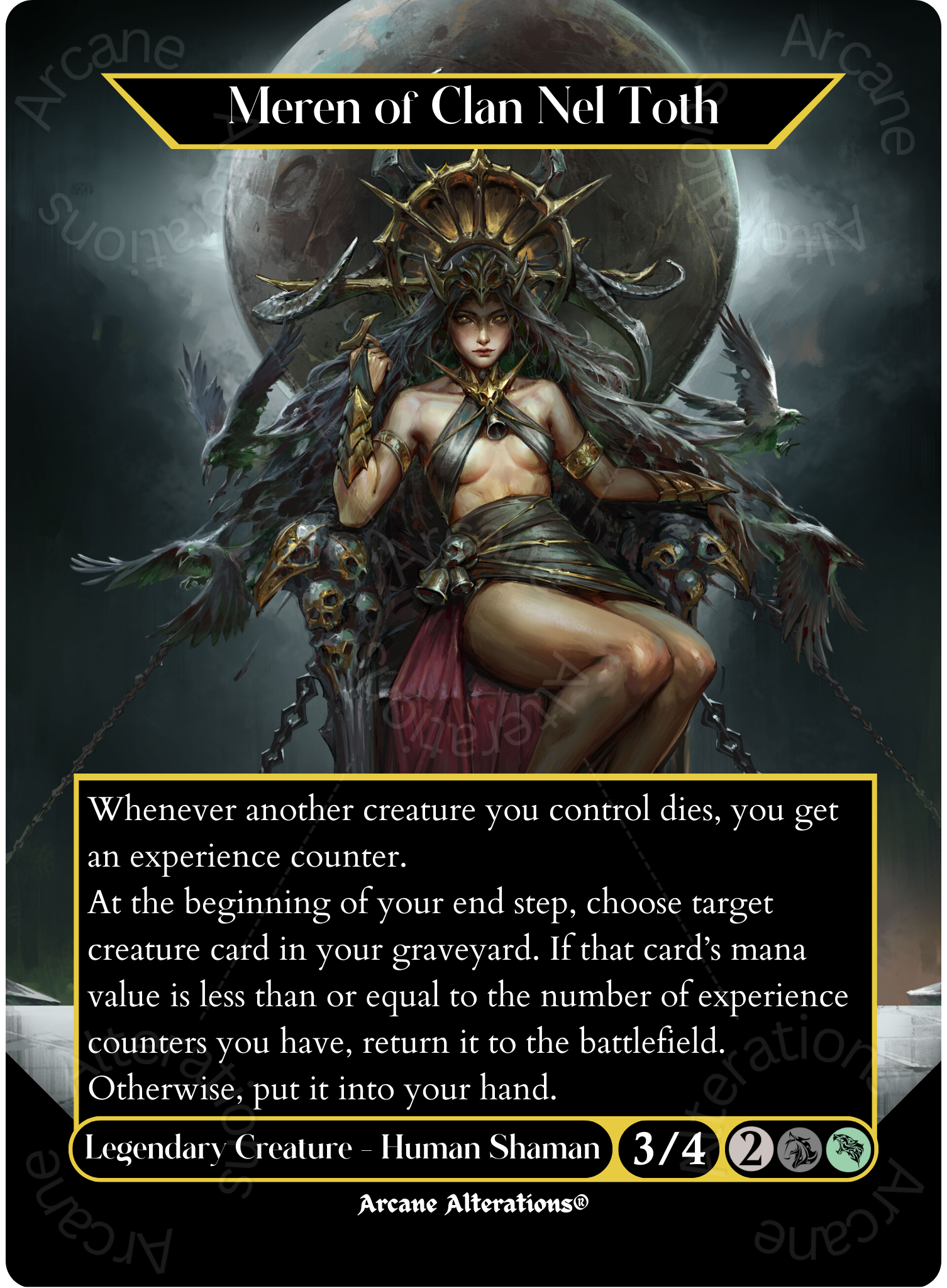 Meren of Clan Nel Toth - Full Art Altered Art Custom Proxy Cards Arcane Alterations Meren of Clan Nel Toth - Full Art Altered Art Custom Proxy Cards Arcane Alterations