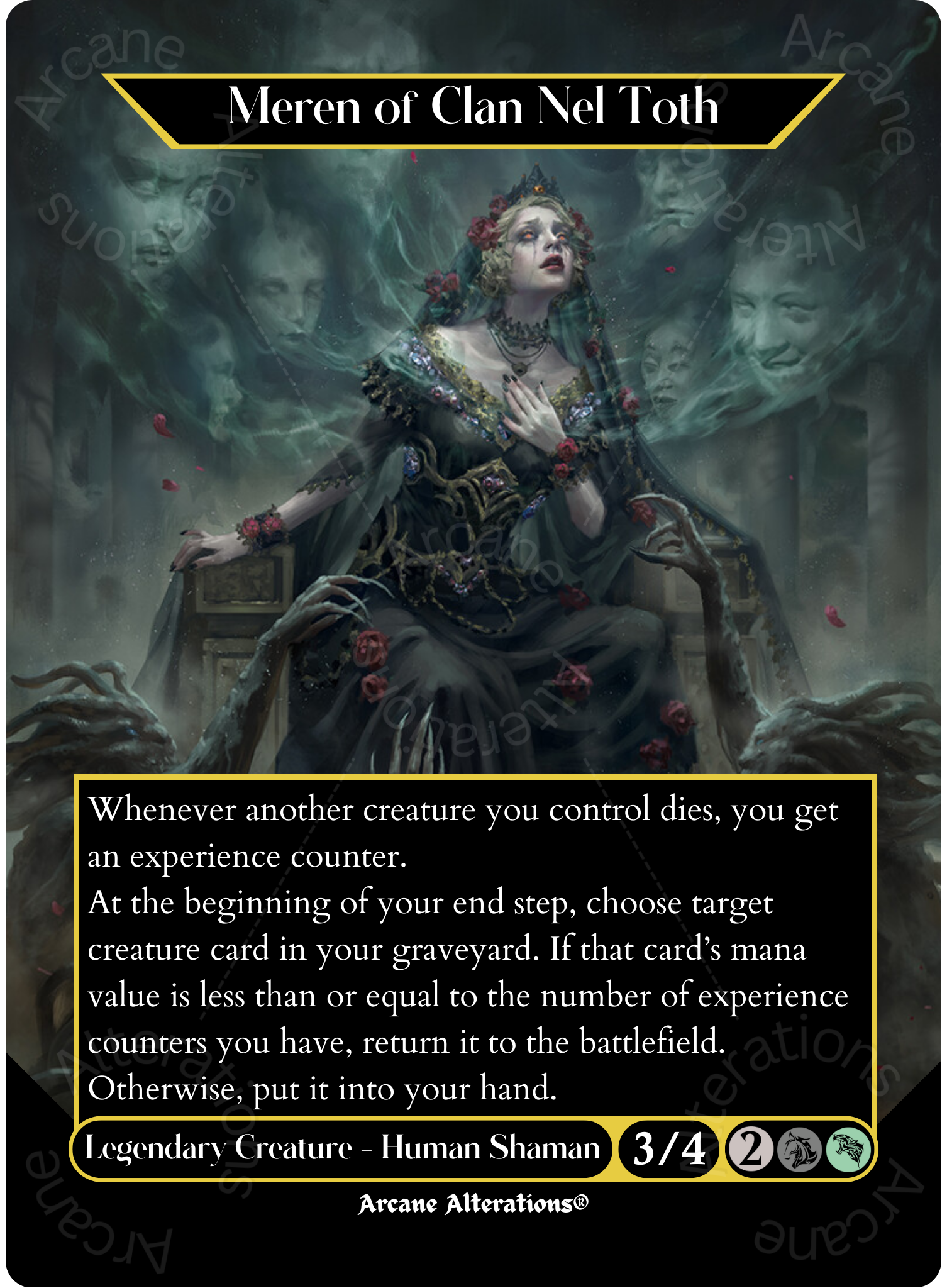 Meren of Clan Nel Toth - Full Art Altered Art Custom Proxy Cards Arcane Alterations Meren of Clan Nel Toth - Full Art Altered Art Custom Proxy Cards Arcane Alterations