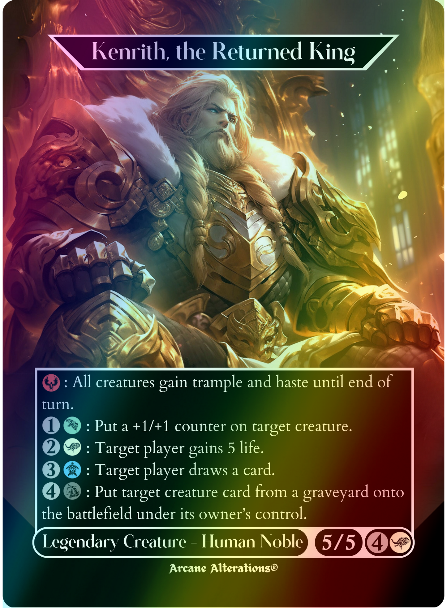 Kenrith, the Returned King - Full Art Altered Art Custom Proxy Cards