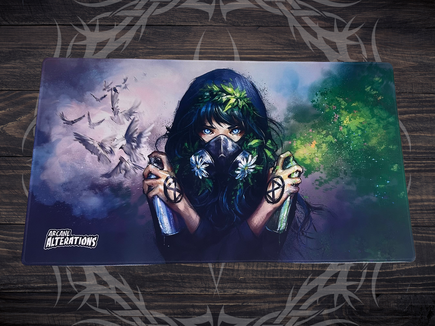 Rogue Spray Artist Stitched Edge Playmat 24"x14" (2mm)