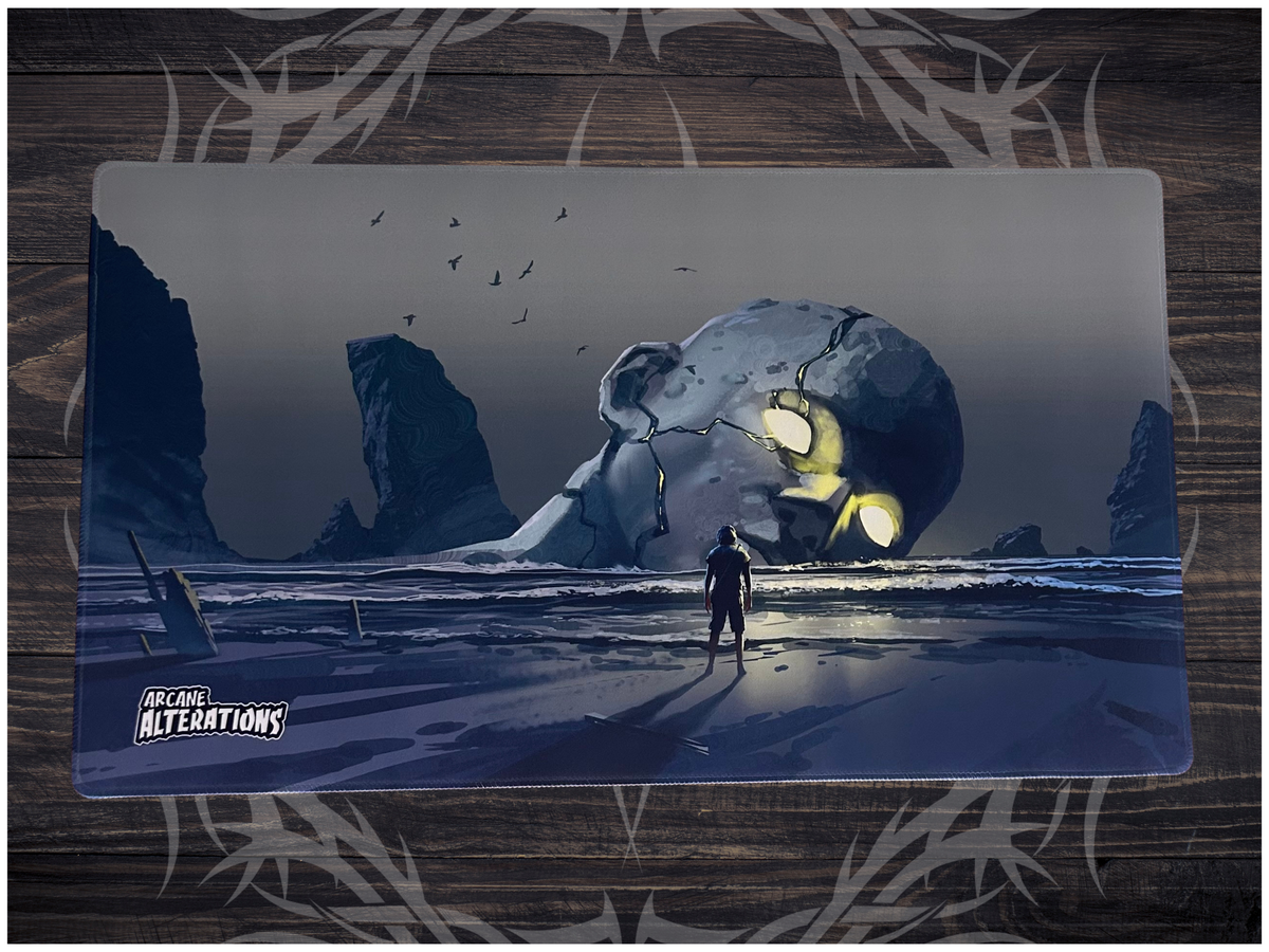 Ominous Wasteland Ruins Stitched Edge Playmat 24"x14" (2mm)