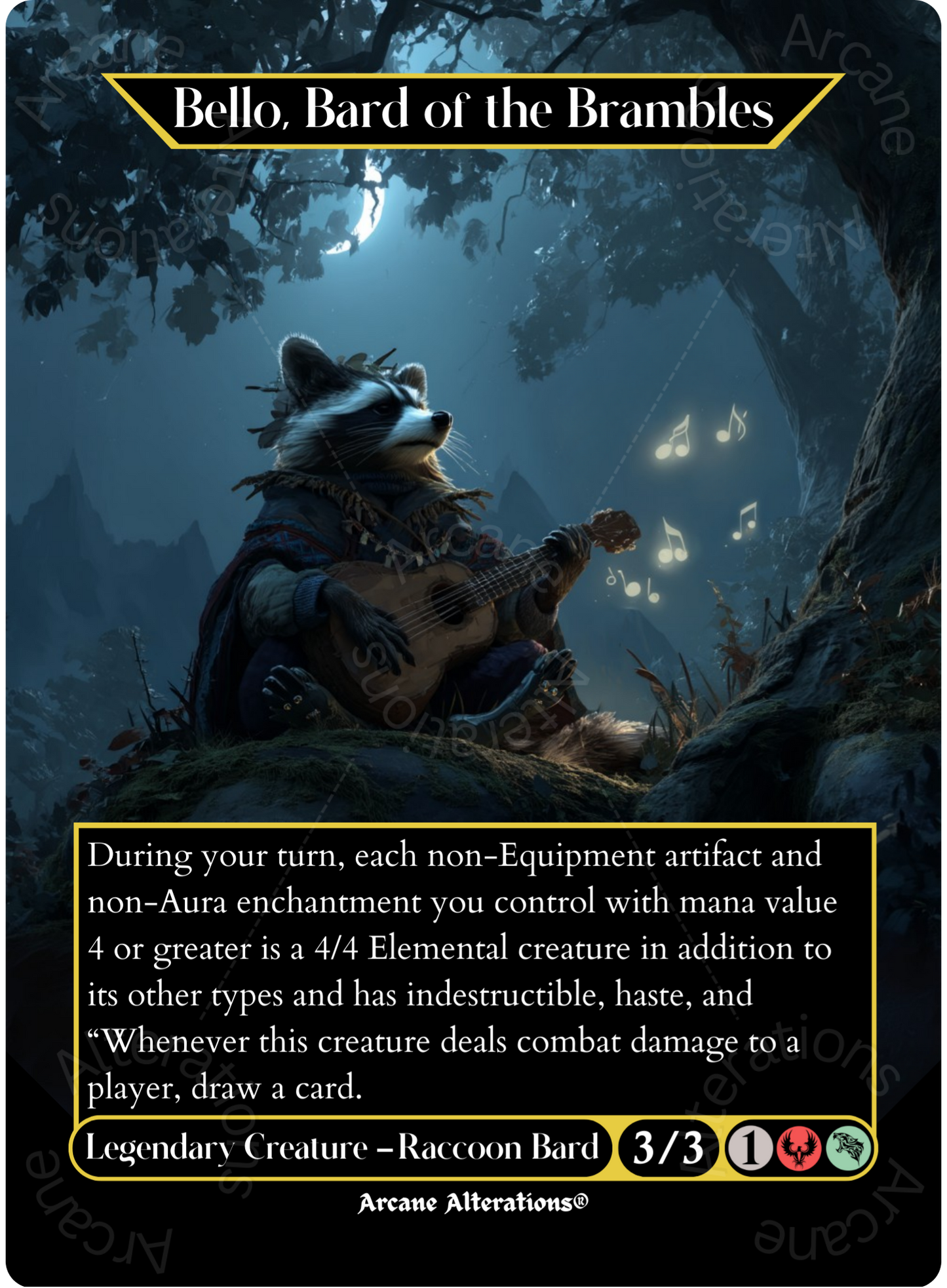 Bello, Bard of the Brambles - Full Art Altered Art Custom Proxy Cards