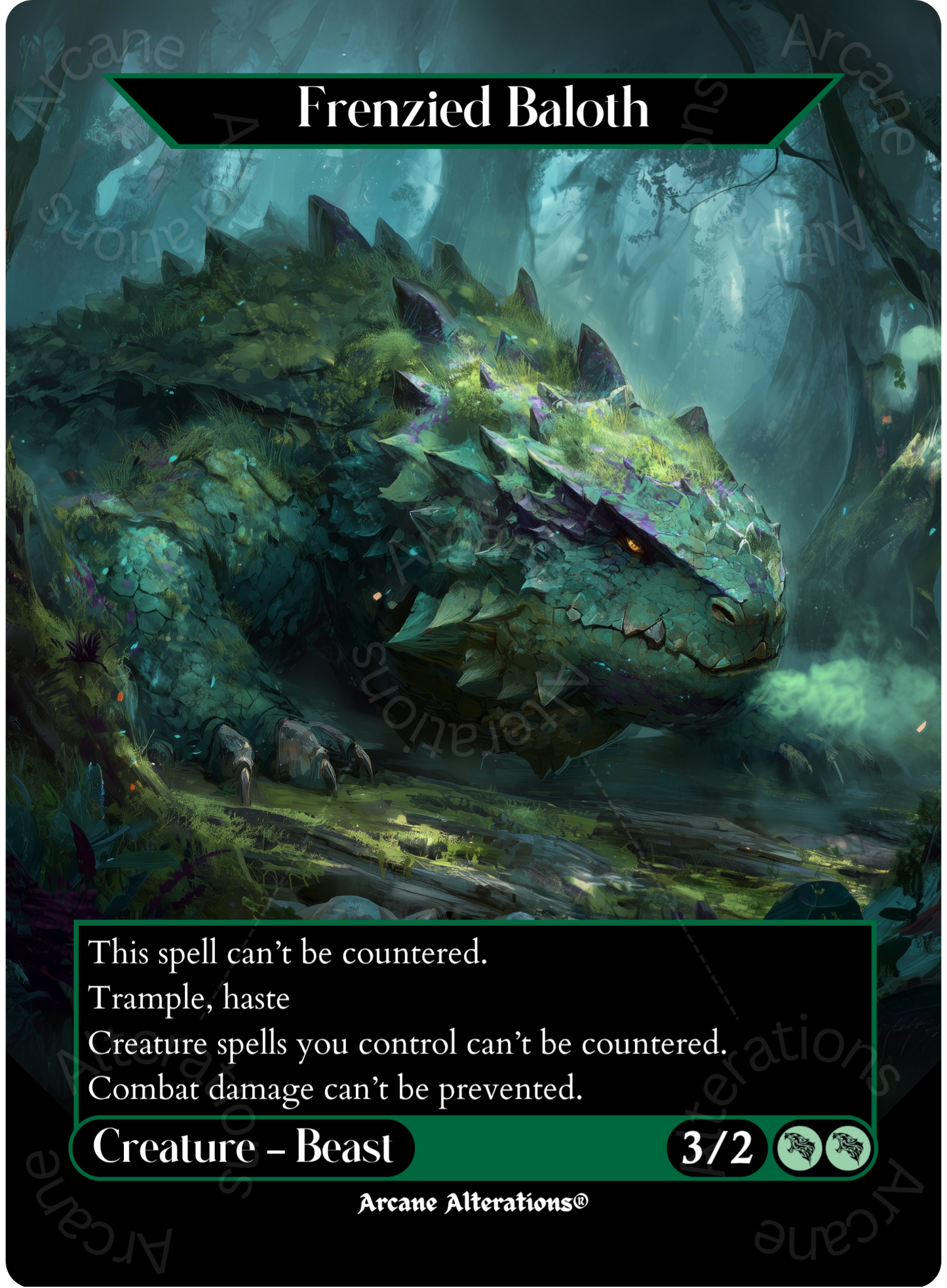 Frenzied Baloth - Full Art Altered Art Custom Proxy Cards