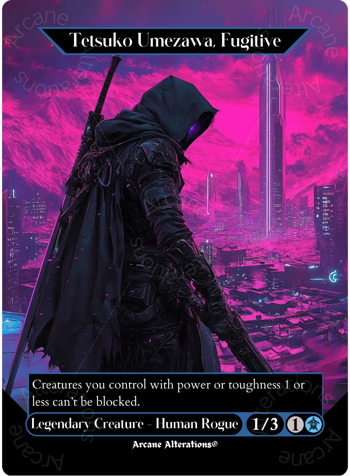 Tetsuko Umezawa, Fugitive - Full Art Altered Art Custom Proxy Cards