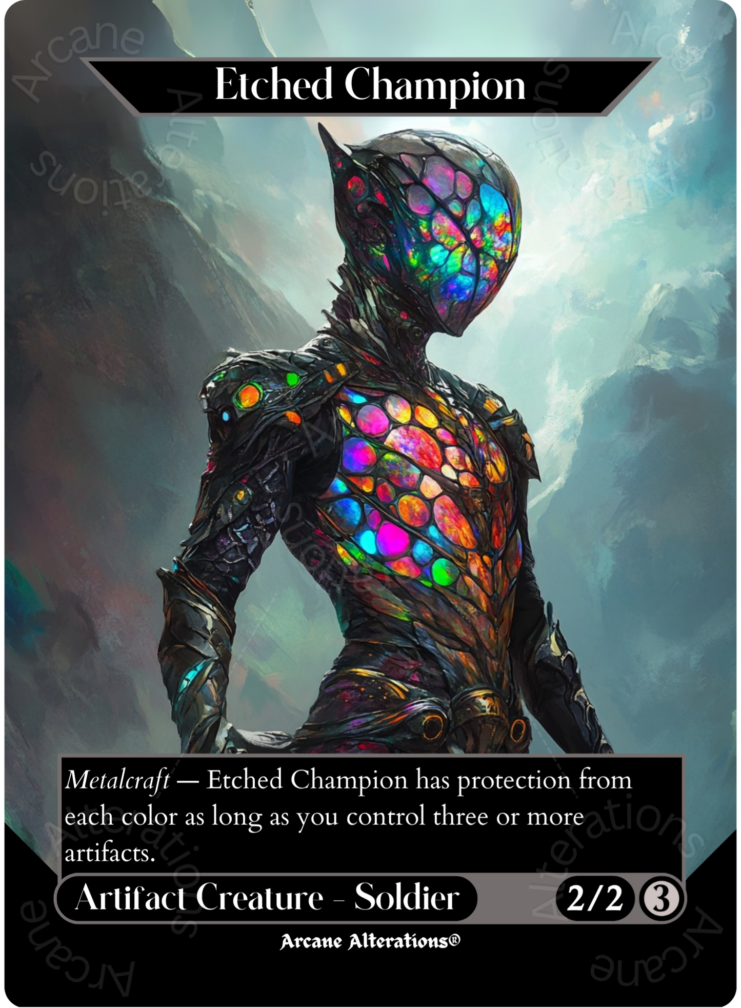 Etched Champion - Full Art Altered Art Custom Proxy Cards