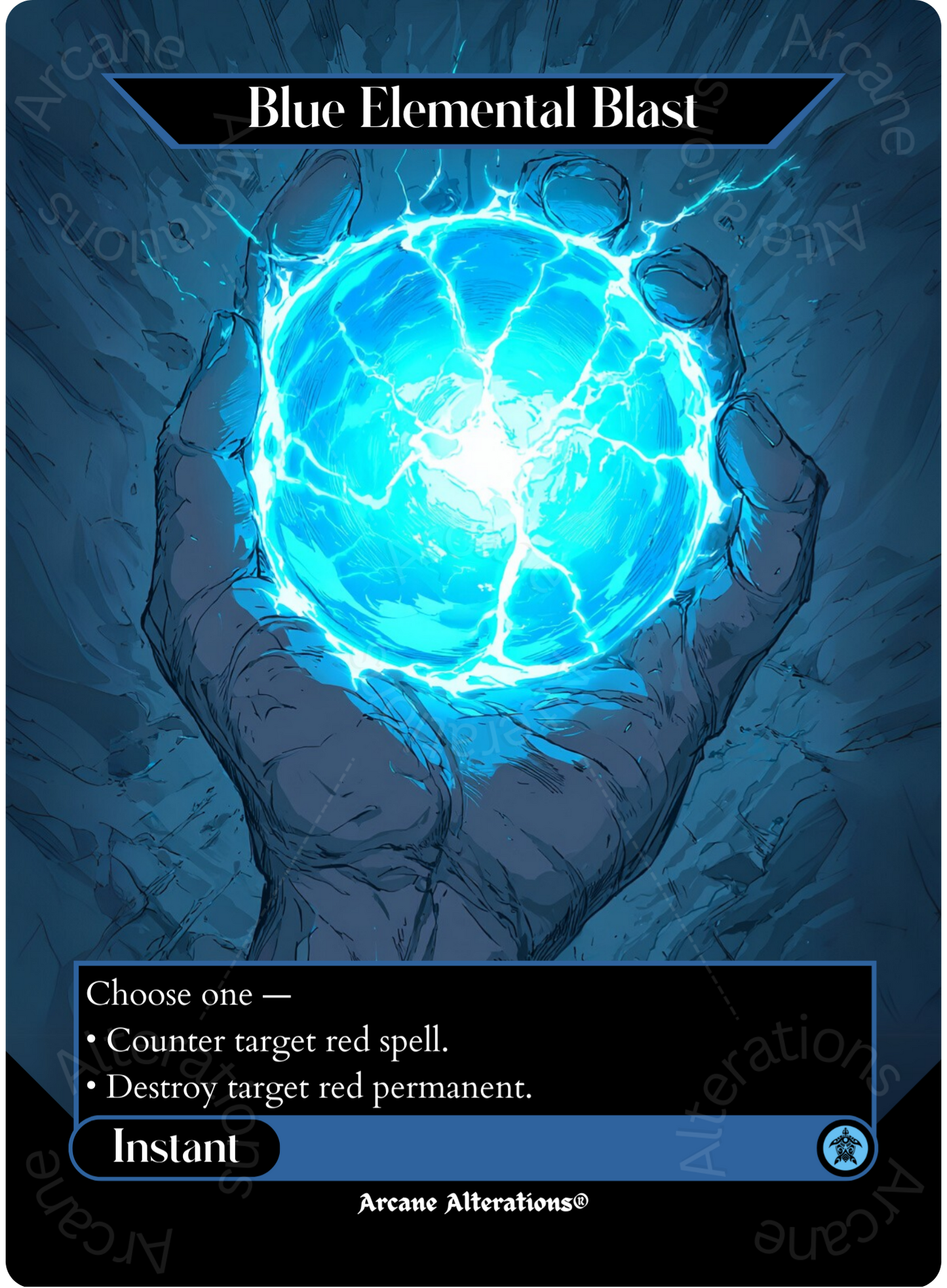 Blue Elemental Blast - Full Art Altered Art Custom Proxy Cards
