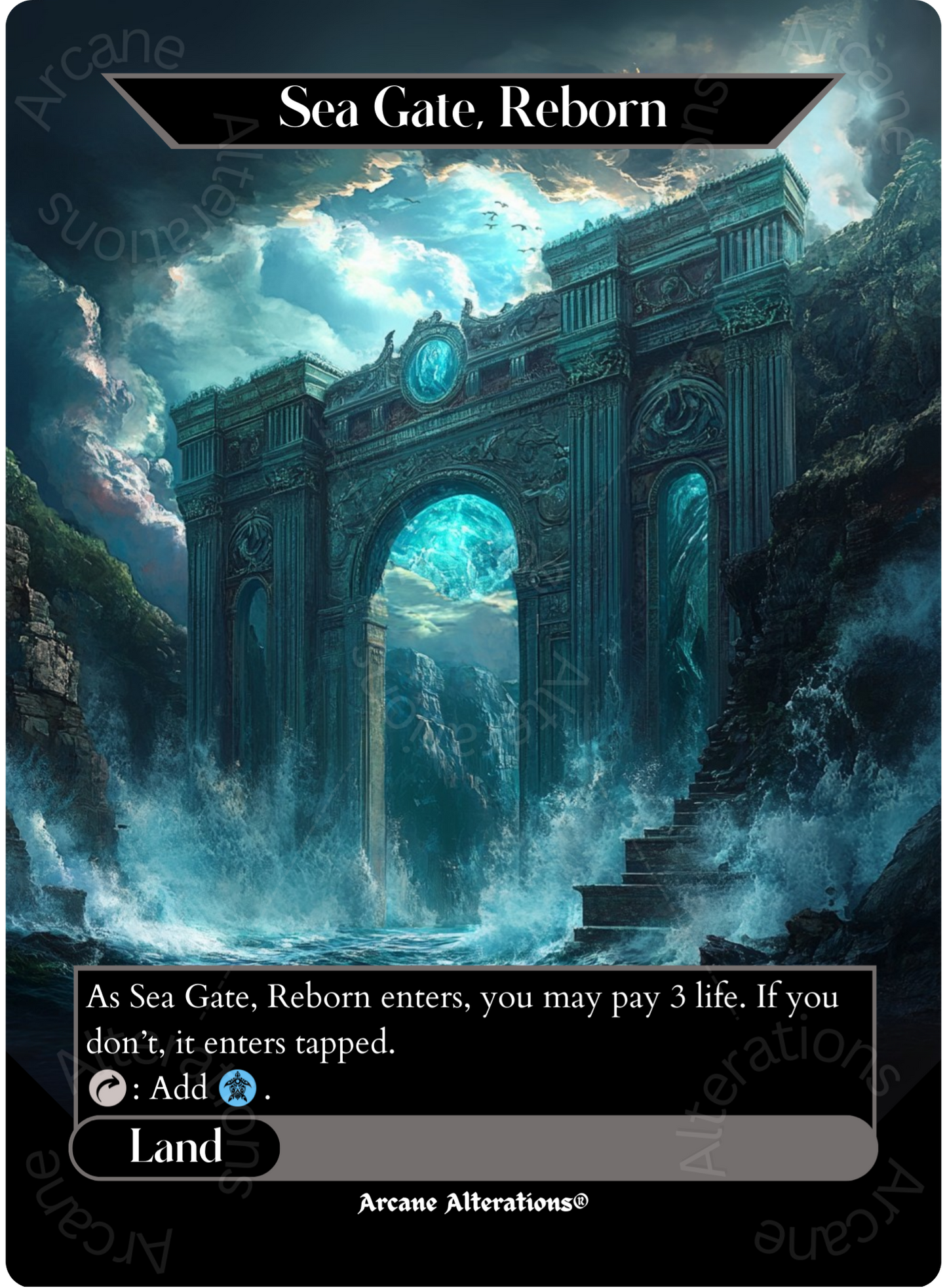 Sea Gate Restoration / Sea Gate Reborn - Full Art Altered Art Custom Proxy Cards