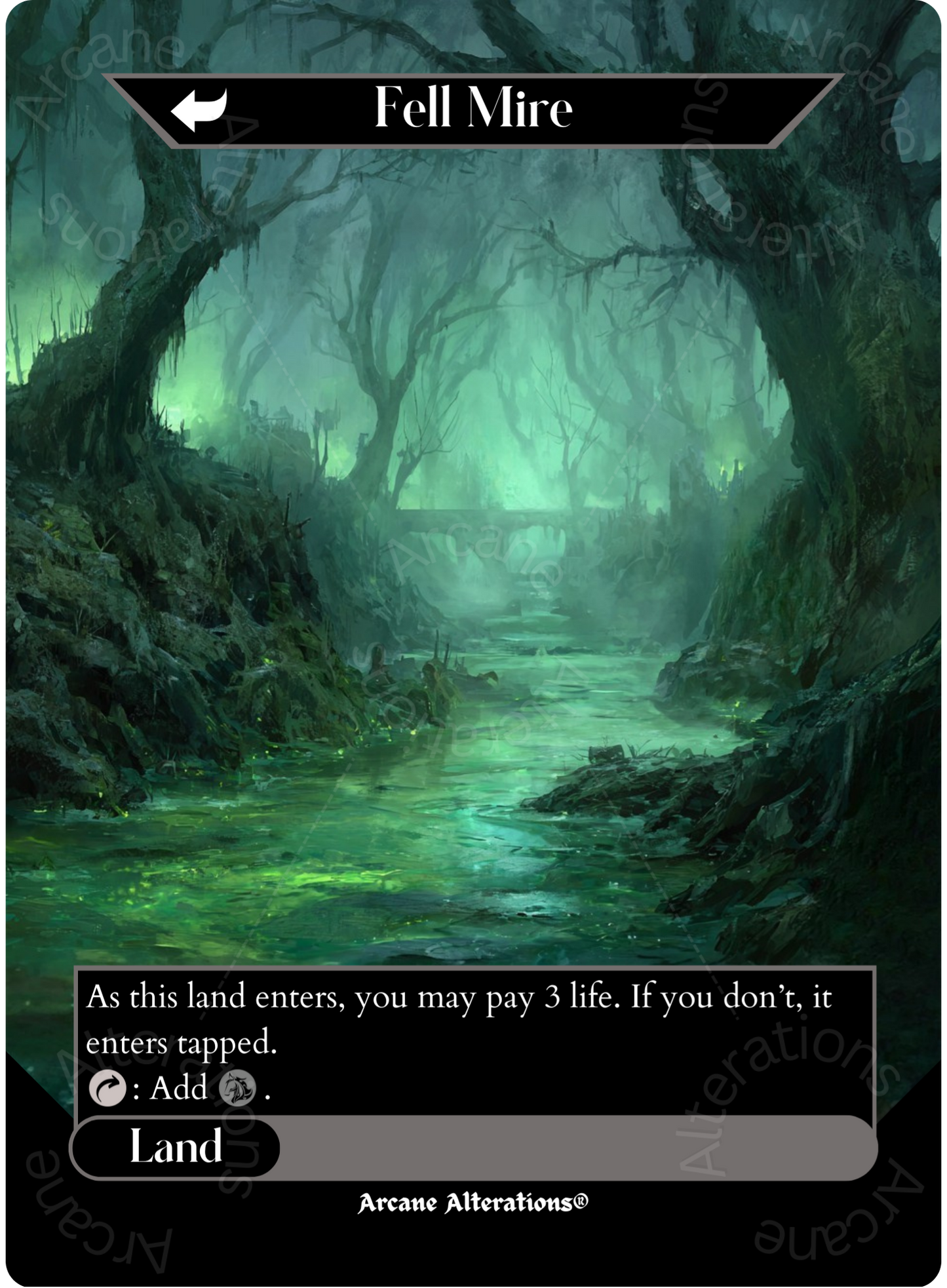 Fell the Profane / Fell Mire - Full Art Altered Art Custom Proxy Cards