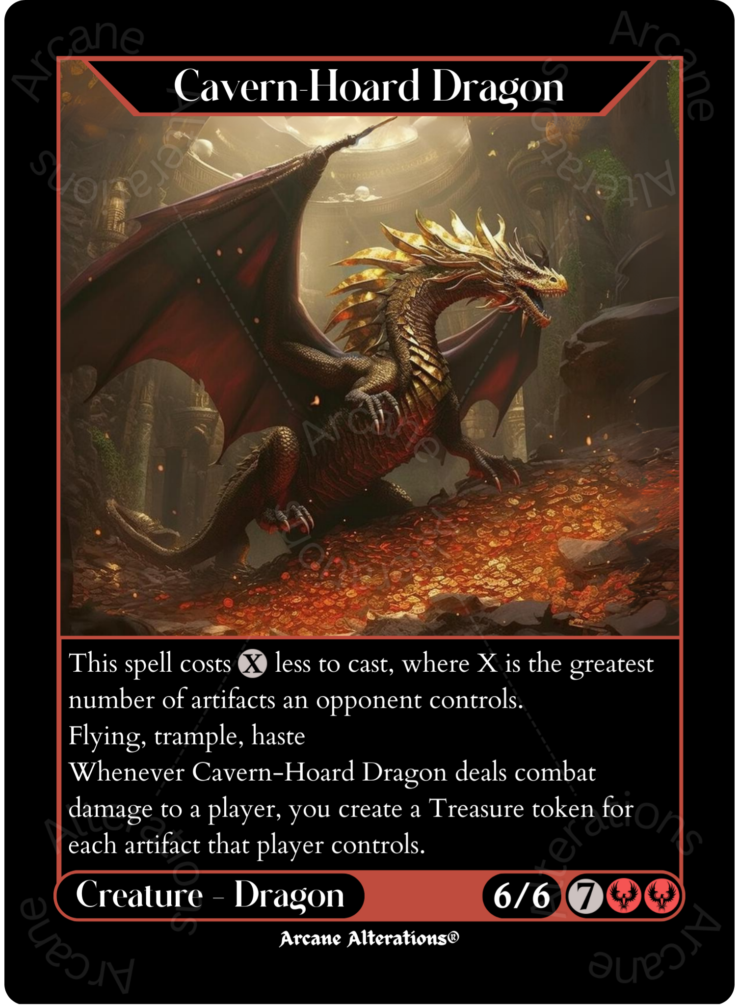 Cavern-Hoard Dragon - High Quality Altered Art Custom Proxy Cards Cavern-Hoard Dragon - High Quality Altered Art Custom Proxy Cards