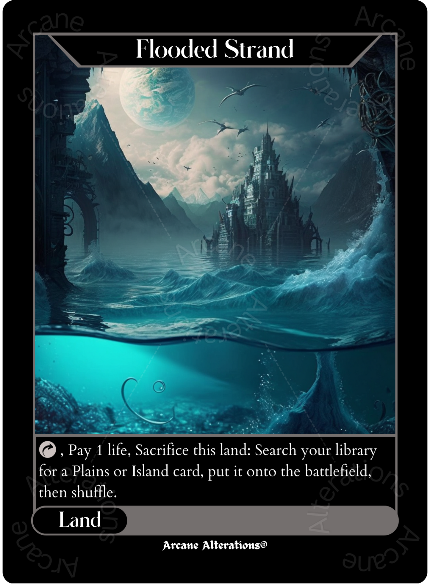 Flooded Strand - High Quality Altered Art Custom Proxy Cards