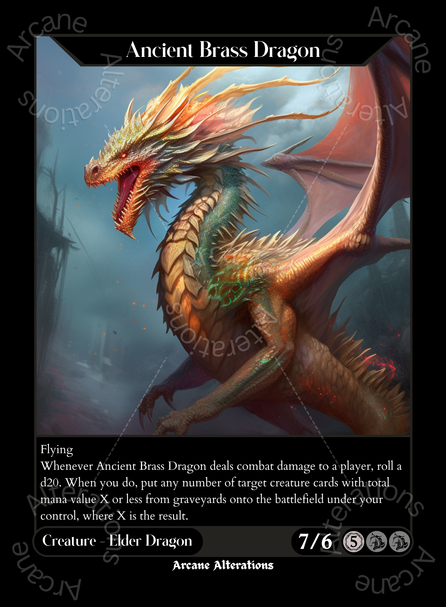 Ancient Brass Dragon - High Quality Altered Art Custom Proxy Cards – Arcane  Alterations