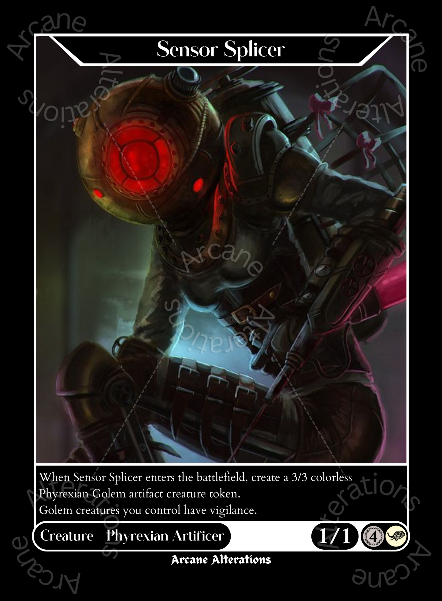 Sensor Splicer Big Sister Bioshock Crossover Single - High Quality Altered Art Custom Proxy Cards