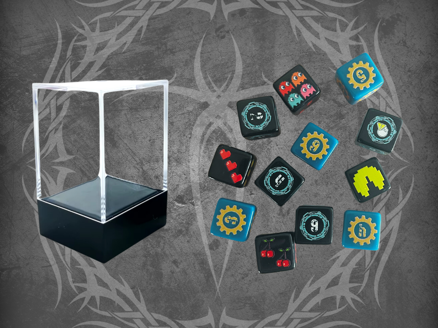 Sampler D6 Dice Counters 16mm Square Edges 12 Pack