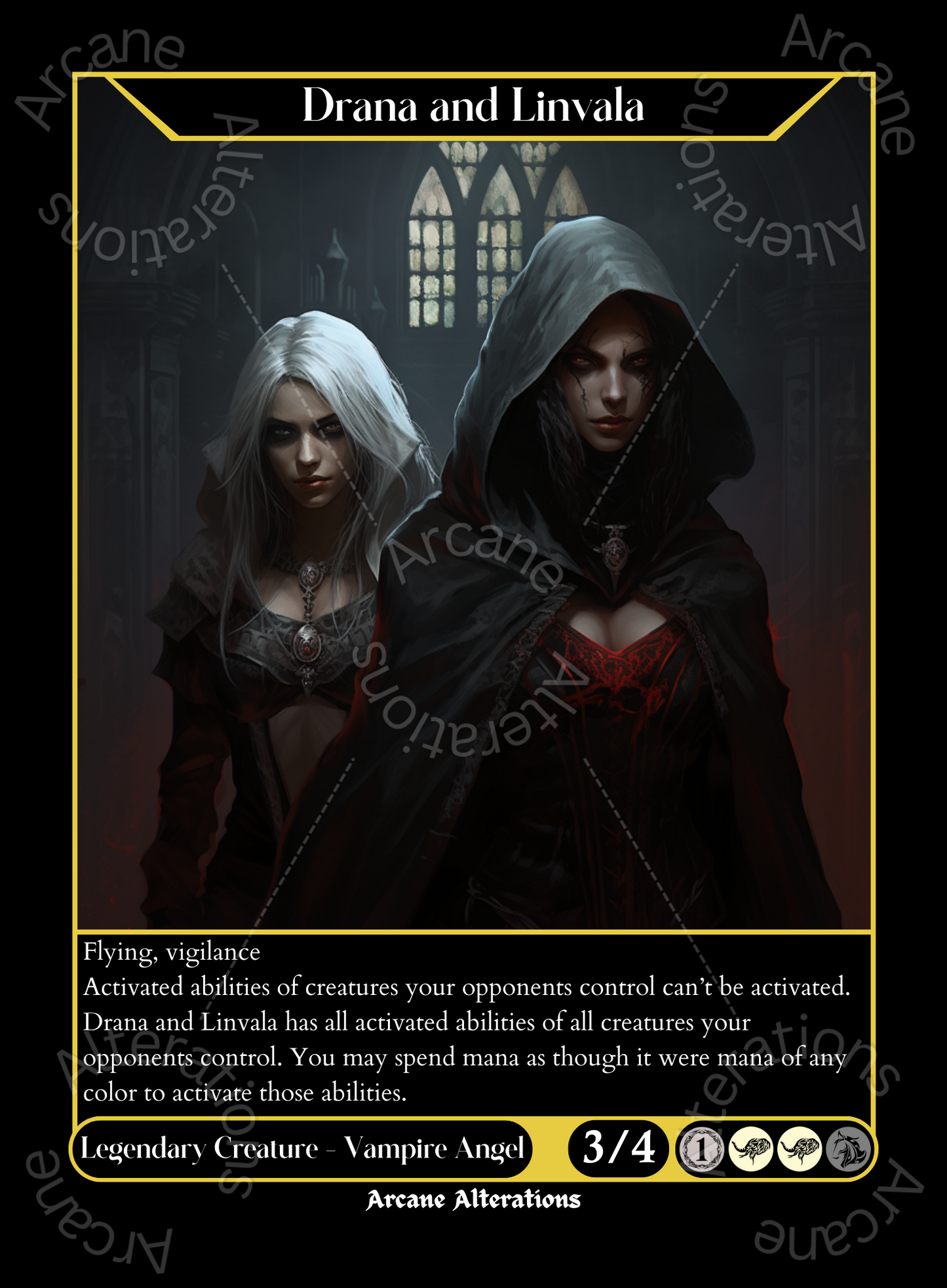 Drana and Linvala - High Quality Altered Art Custom Proxy Cards