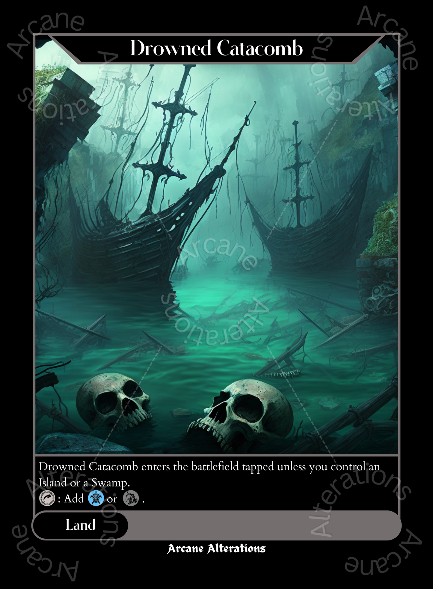 Drowned Catacomb - High Quality Altered Art Custom Proxy Cards
