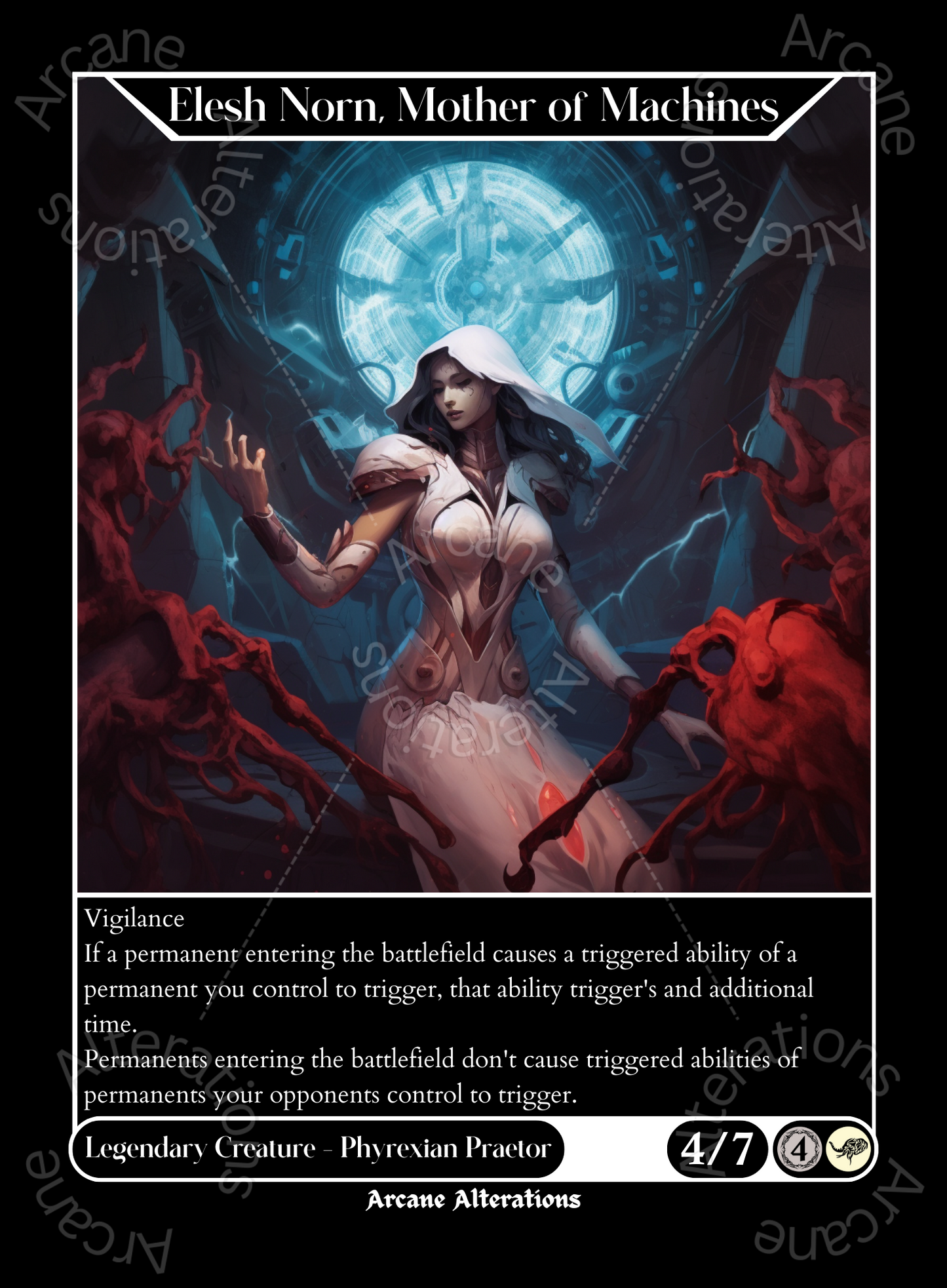Elesh Norn, Mother of Machines - High Quality Altered Art Custom Proxy Cards