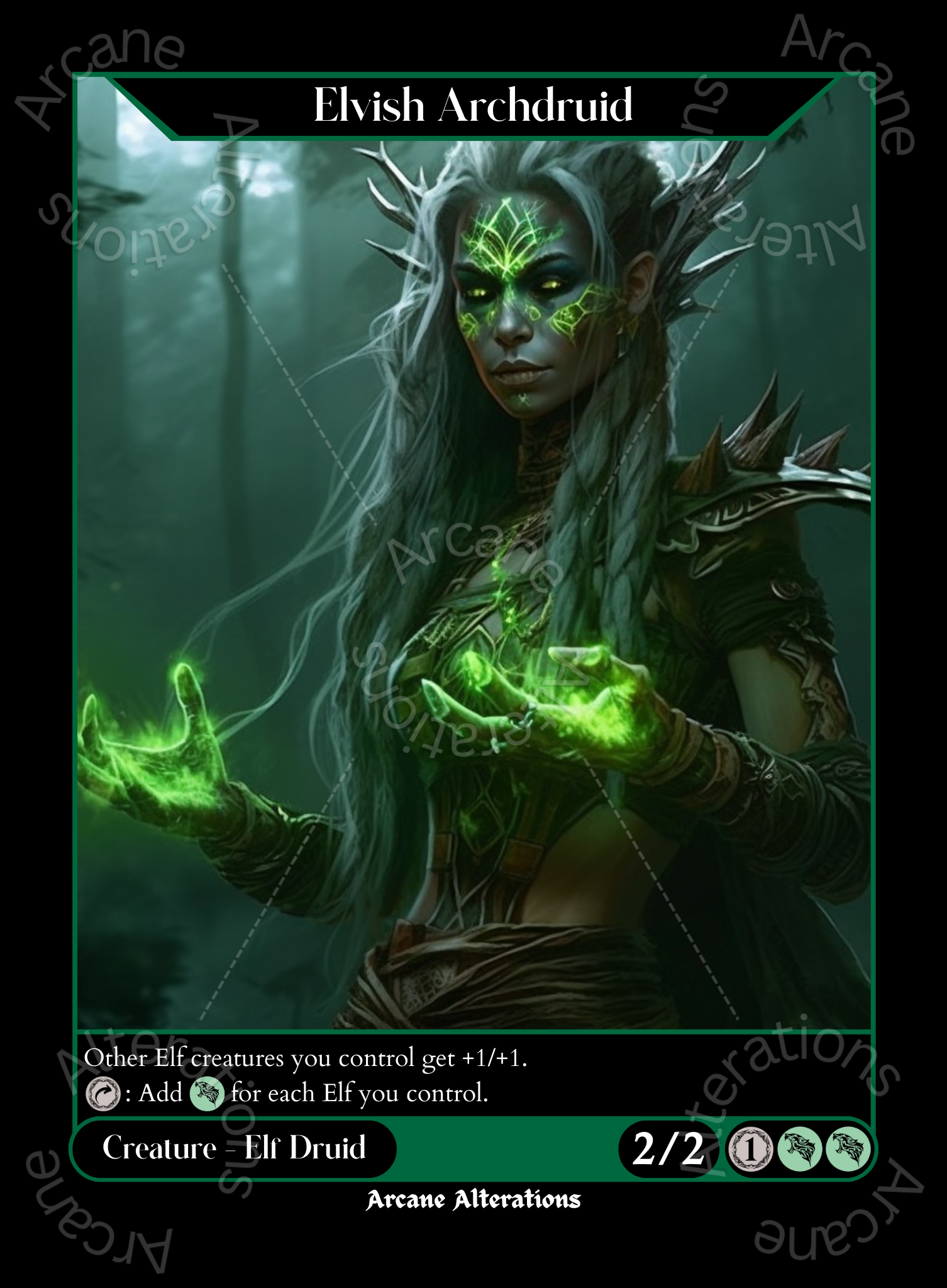 Elvish Archdruid High Quality Altered Art Custom Proxy Cards