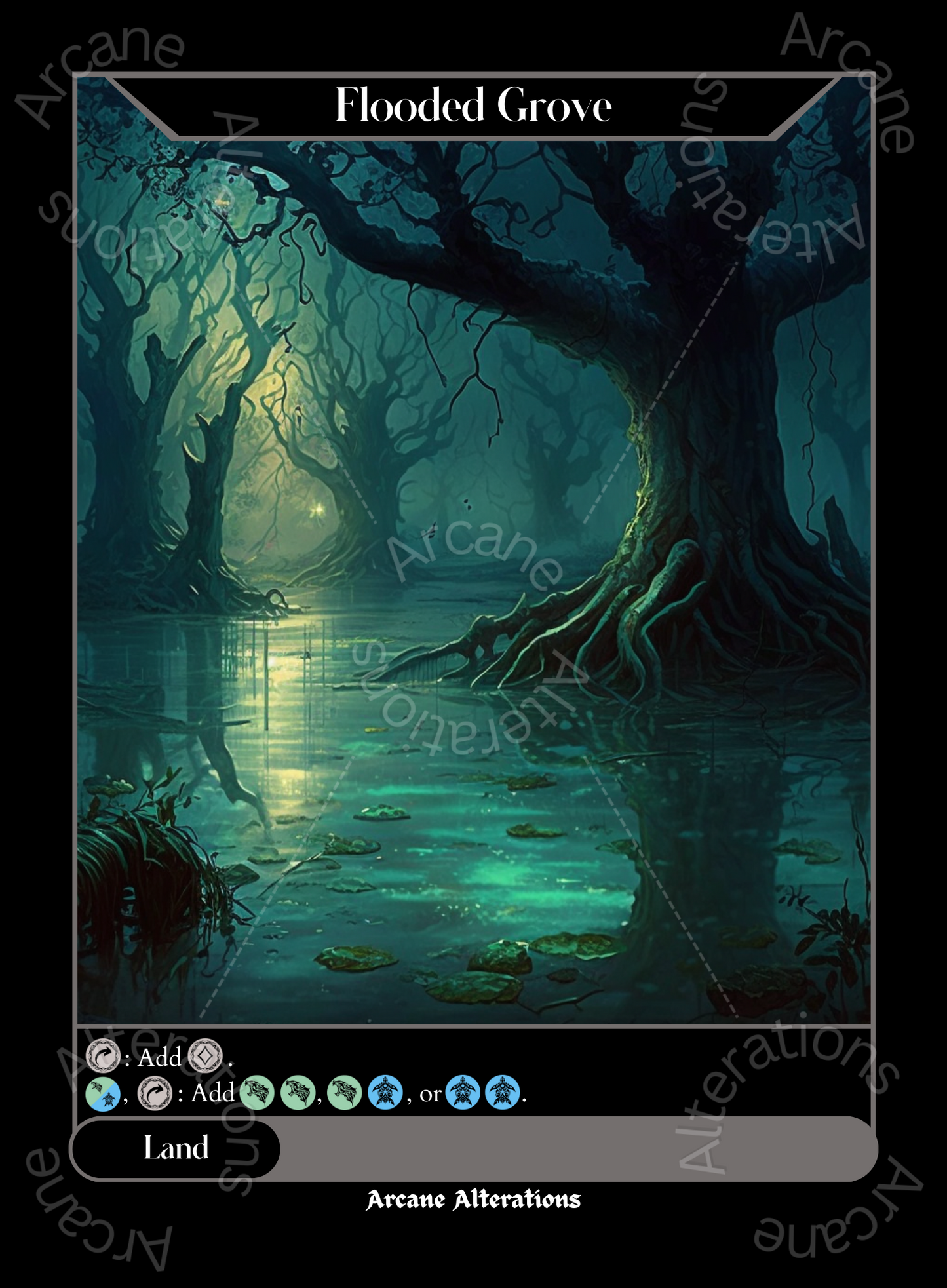 Flooded Grove - High Quality Altered Art Custom Proxy Cards