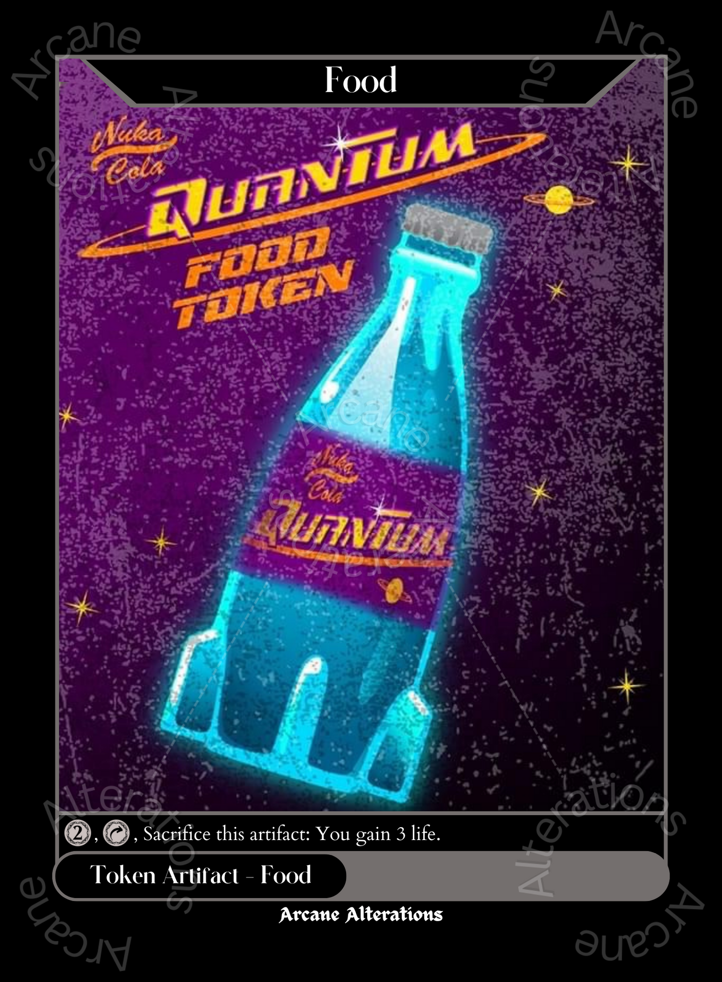 Food Token Nuka Cola Quantum Fallout Crossover - High Quality Altered Art Custom Proxy Cards