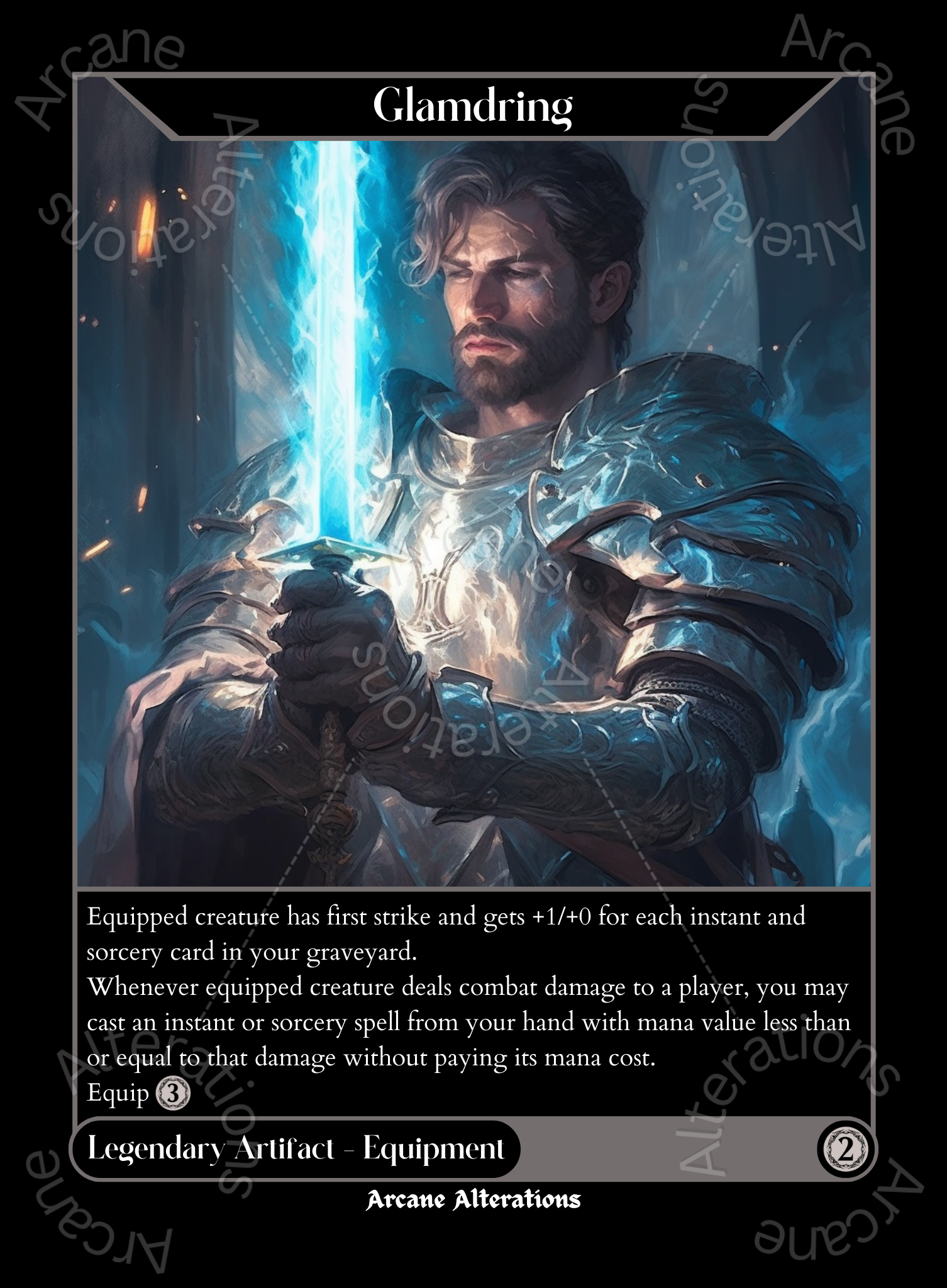 Glamdring - High Quality Altered Art Custom Proxy Cards Arcane Alterations Glamdring - High Quality Altered Art Custom Proxy Cards Arcane Alterations