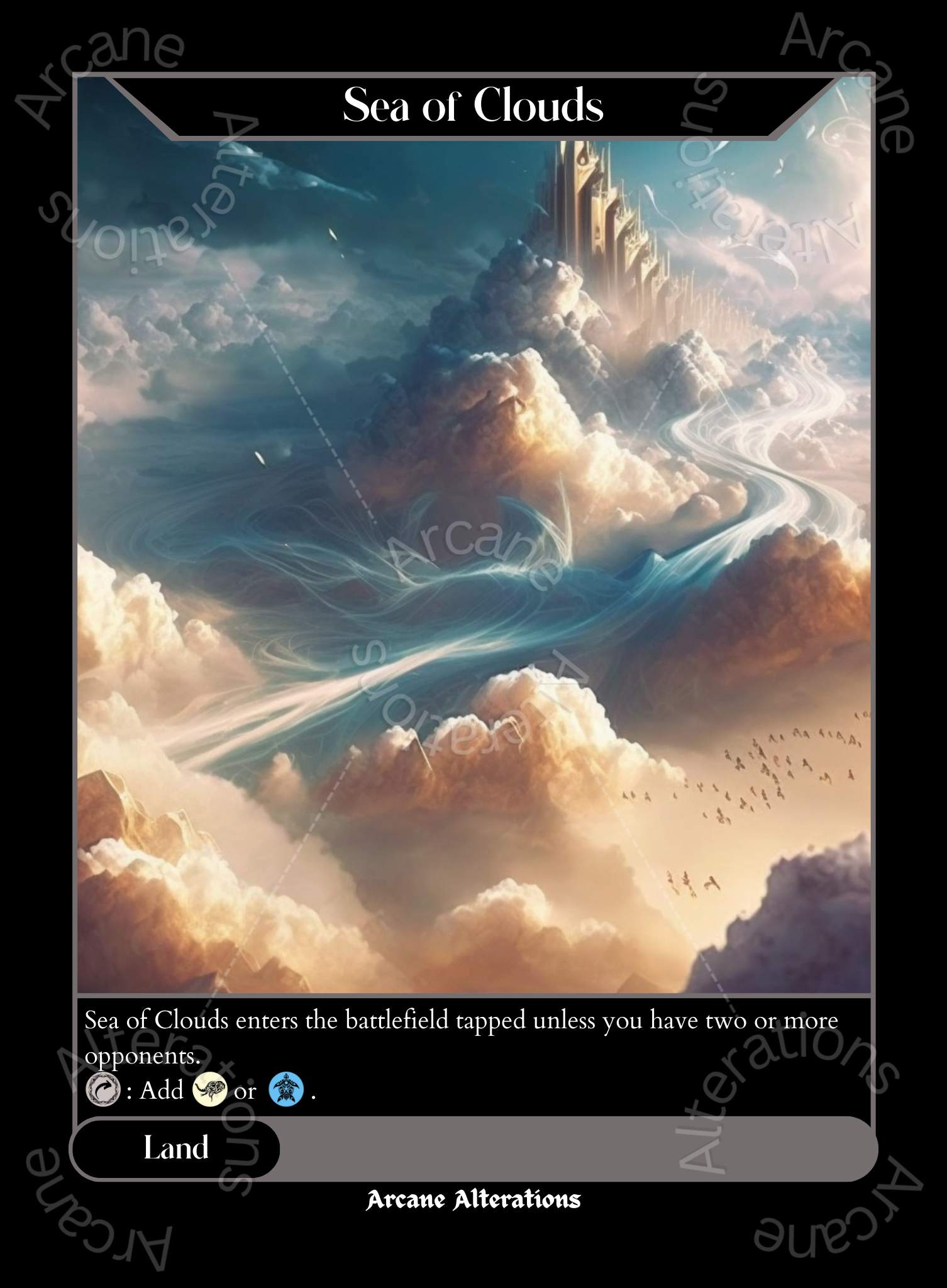 Sea of Clouds - High Quality Altered Art Custom Proxy Cards Arcane Alterations Sea of Clouds - High Quality Altered Art Custom Proxy Cards Arcane Alterations