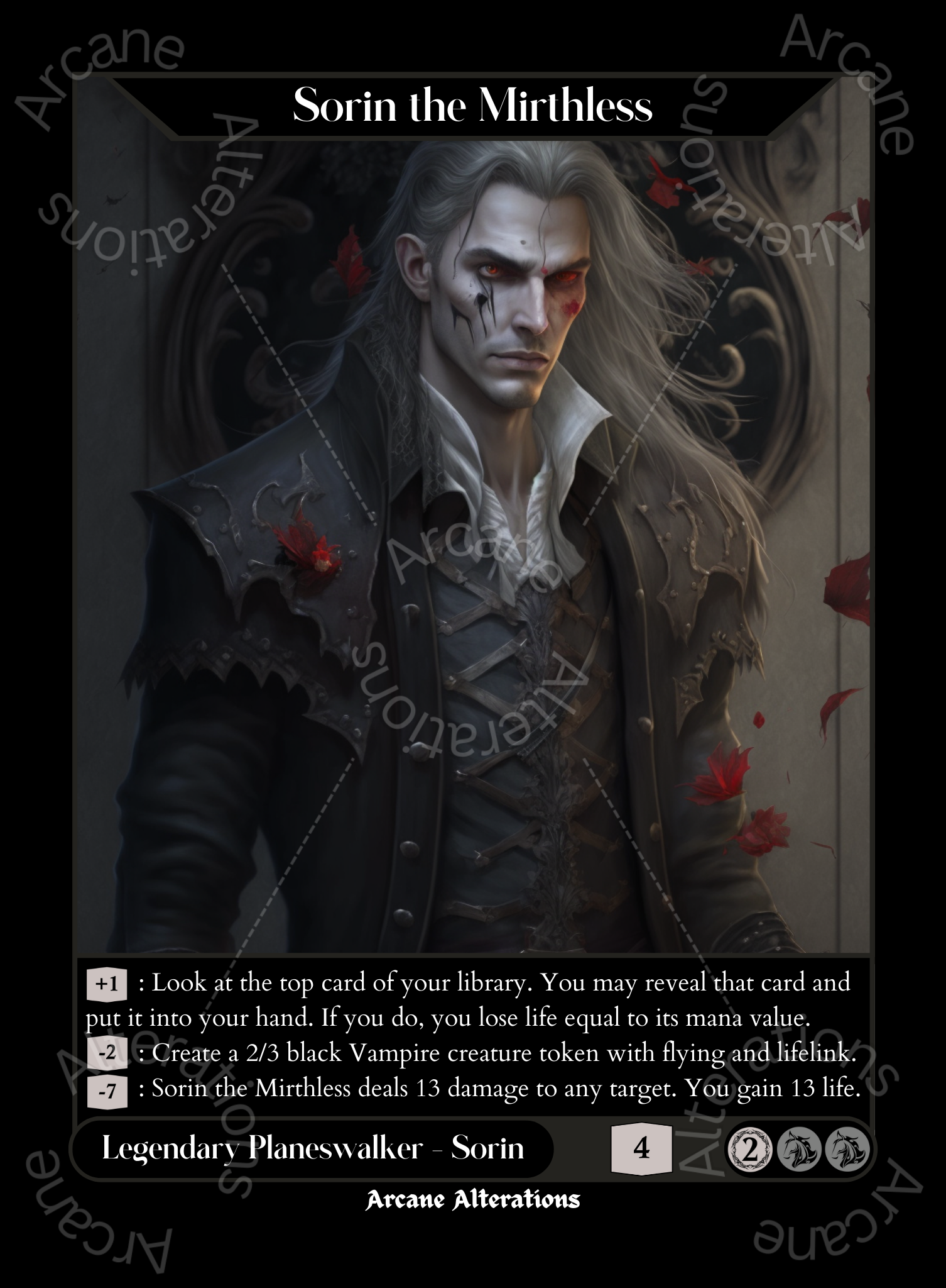 Sorin the Mirthless - High Quality Altered Art Custom Proxy Cards Arcane Alterations Sorin the Mirthless - High Quality Altered Art Custom Proxy Cards Arcane Alterations