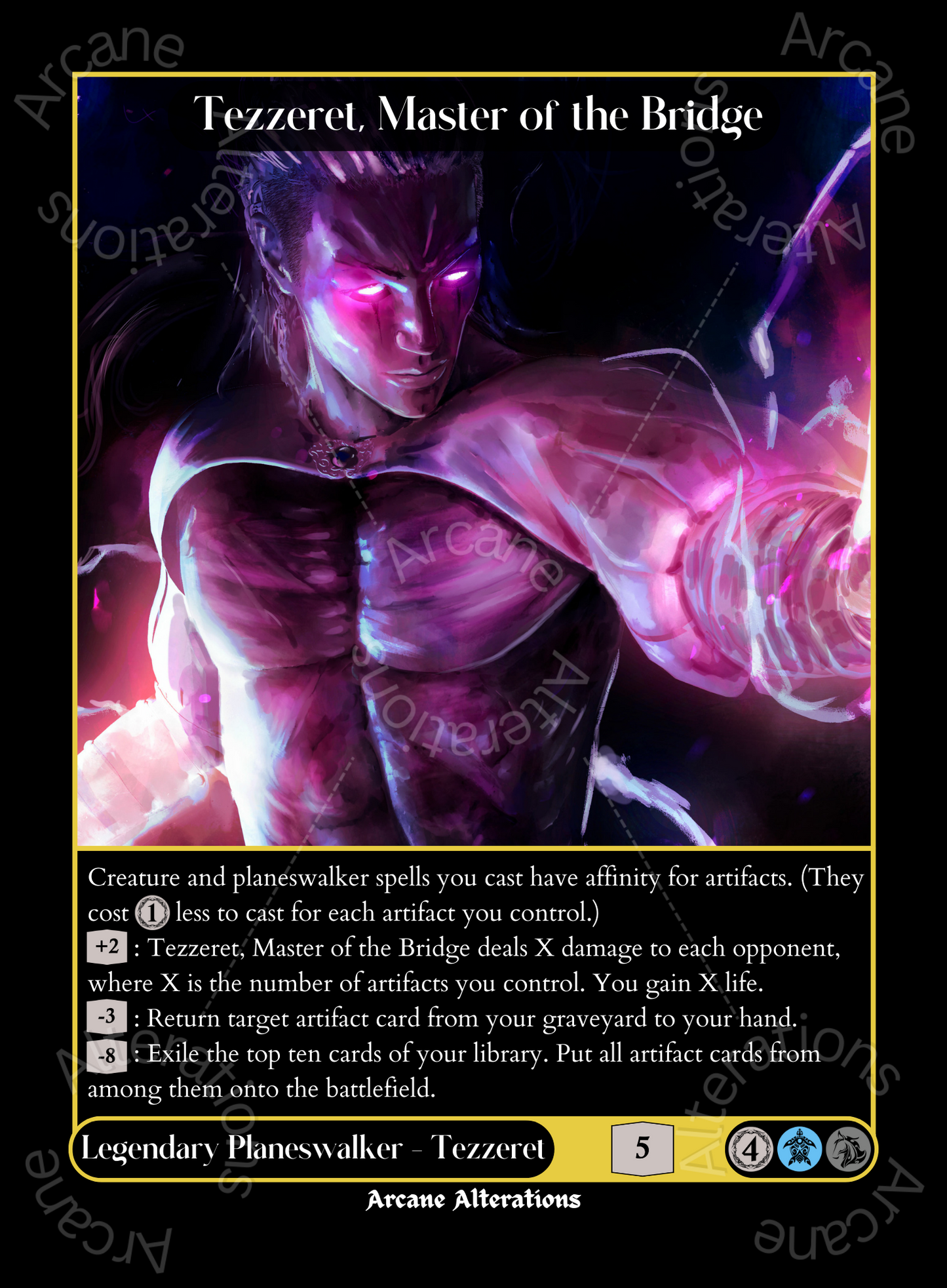 Tezzeret, Master of the Bridge - High Quality Altered Art Custom Proxy Cards