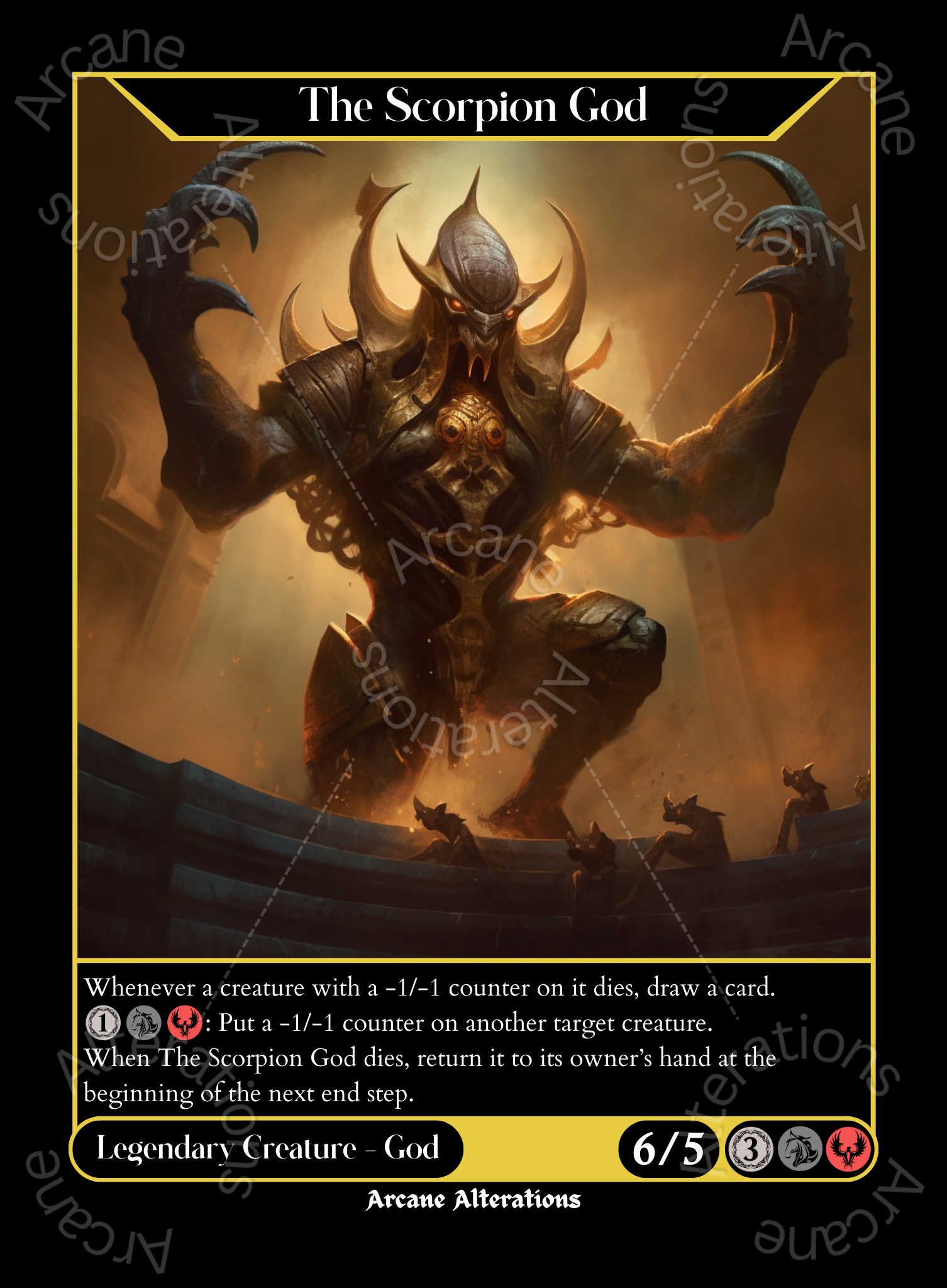 The Scorpion God - High Quality Altered Art Custom Proxy Cards The Scorpion God - High Quality Altered Art Custom Proxy Cards