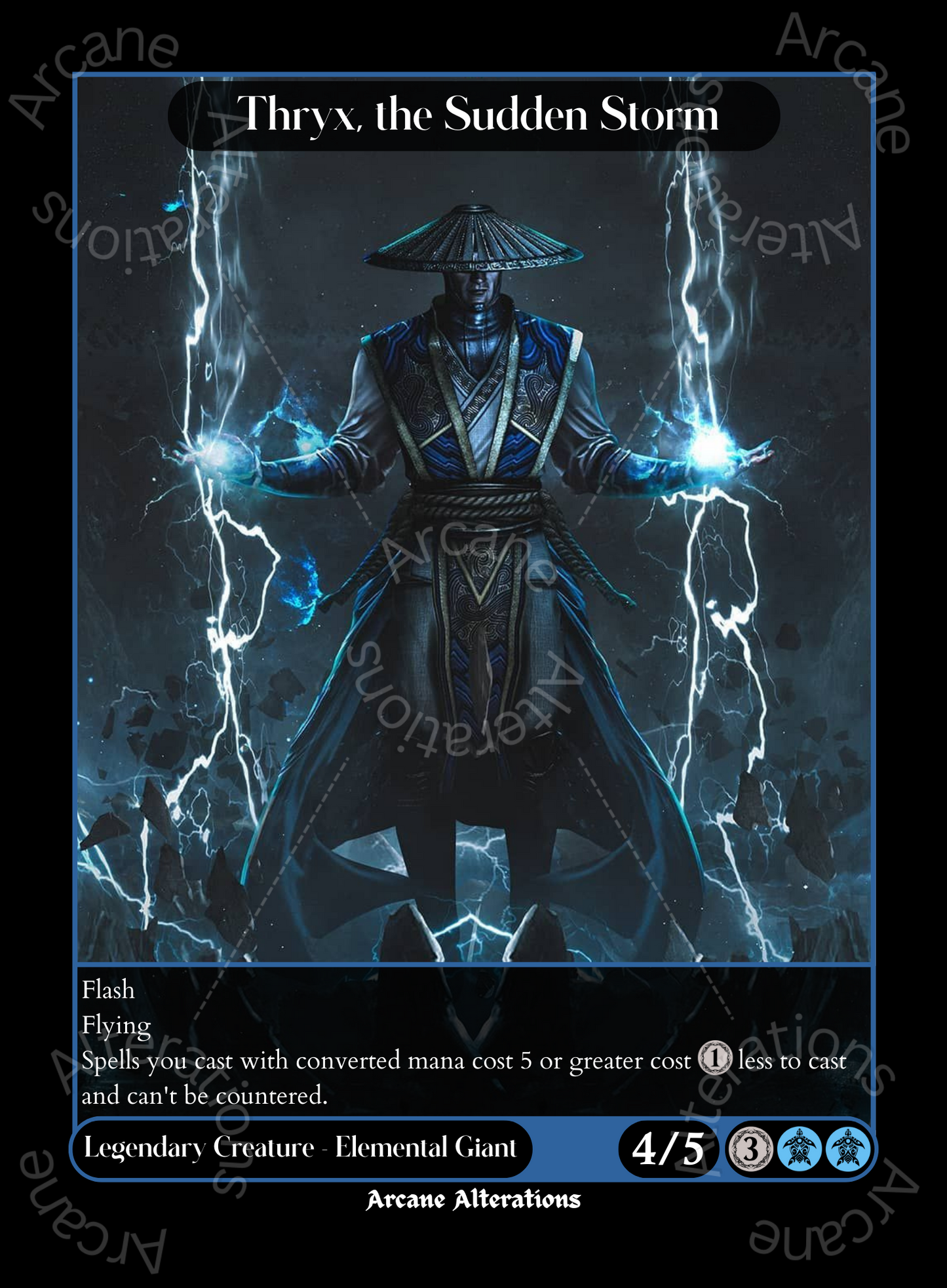 Thryx, the Sudden Storm Raiden Mortal Kombat Crossover Single - High Quality Altered Art Custom Proxy Cards