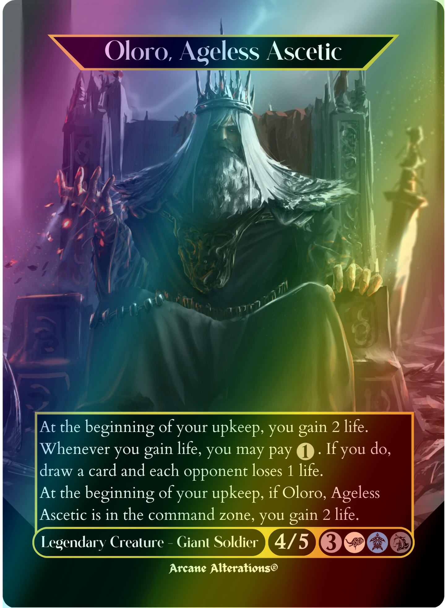 Oloro, Ageless Ascetic - Full Art Altered Art Custom Proxy Cards