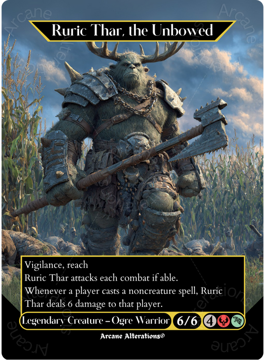 Ruric Thar, the Unbowed - Full Art Altered Art Custom Proxy Cards