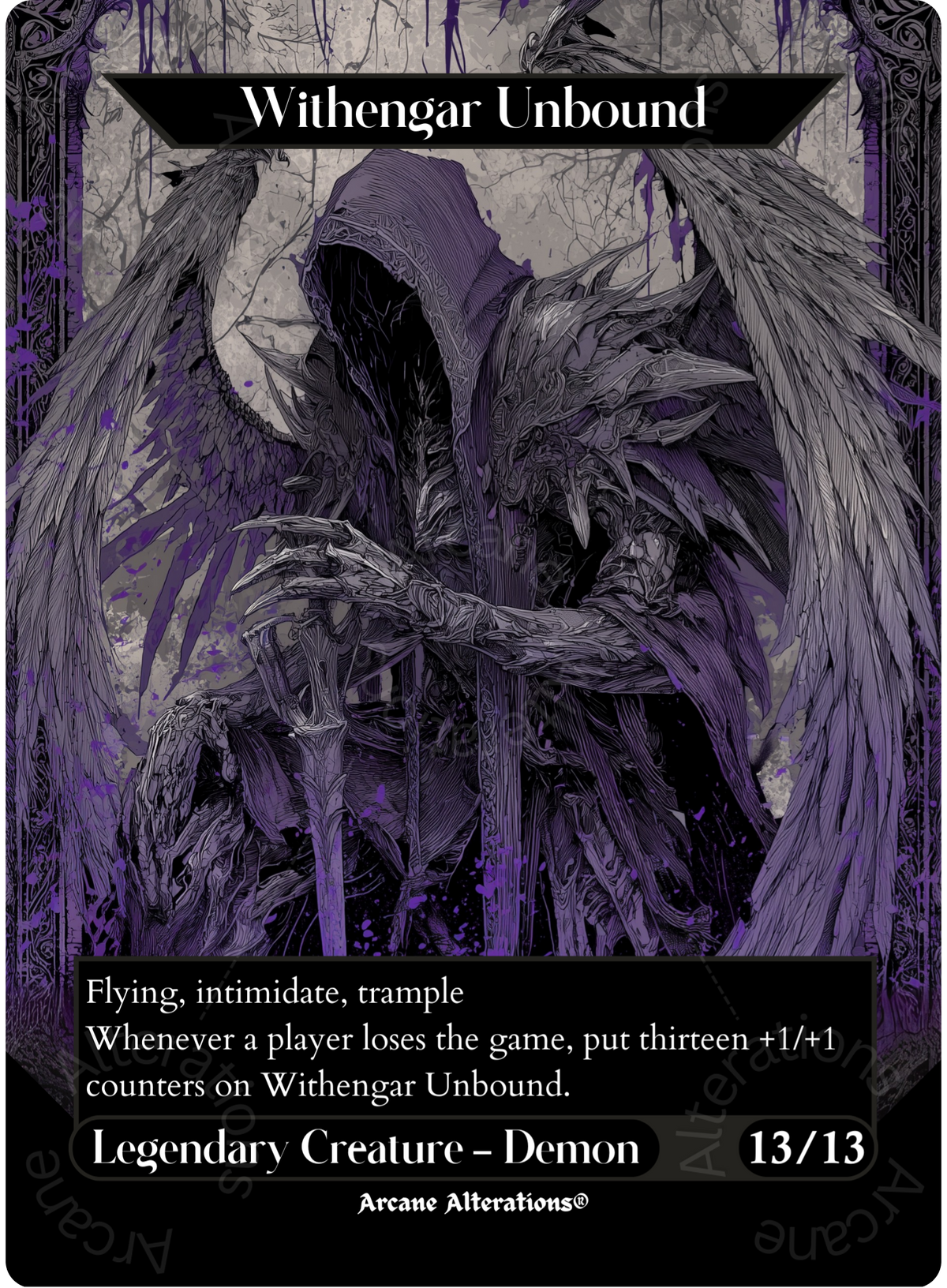 Withegar Unbound Elbrus, the Binding Blade / Withengar Unbound - Full Art Altered Art C ...