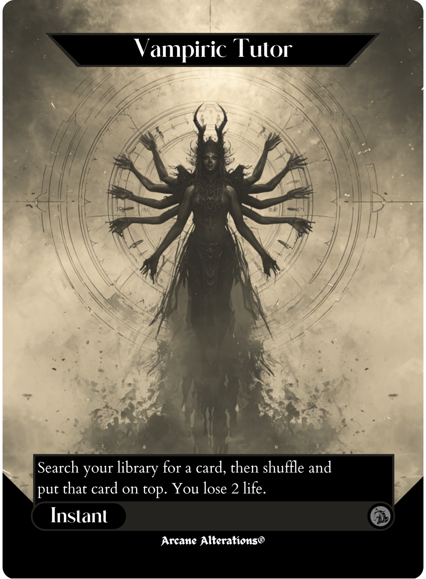 Vampiric Tutor - Full Art Altered Art Custom Proxy Cards