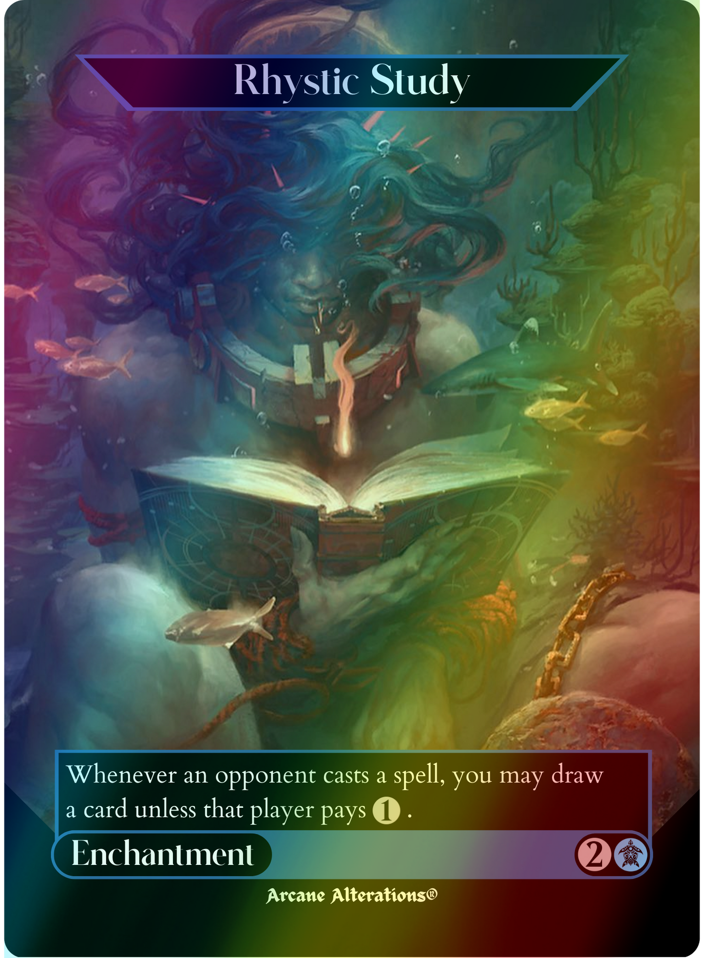 Rhystic Study - Full Art Altered Art Custom Proxy Cards