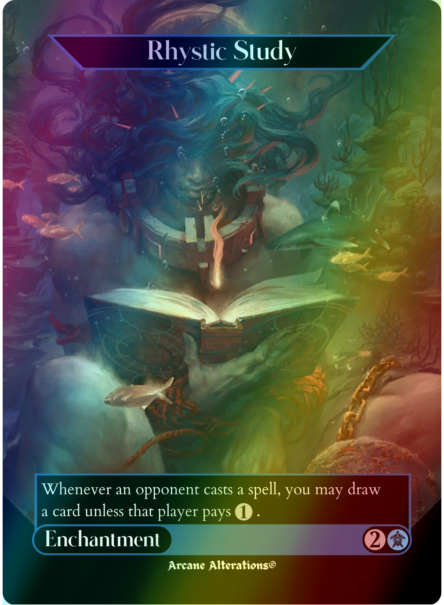 rhystic cards mtg Confetti Foil Proxy Card- Study - Gloss Finish- Very Sparkly If you are not sure if you like this product or not Rhystic Study  Prophecy (PCY)