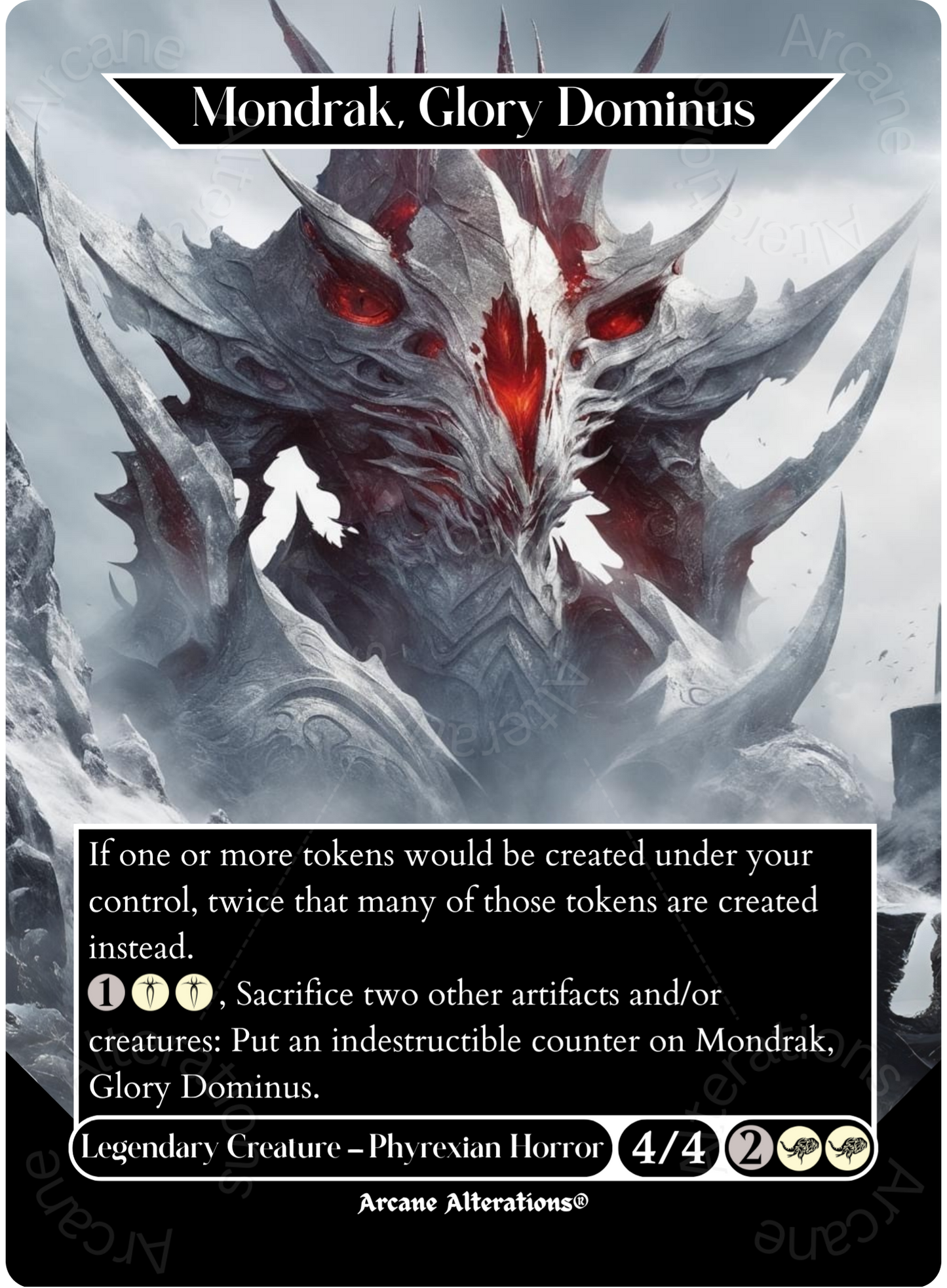 Mondrak, Glory Dominus - Full Art Altered Art Custom Proxy Cards