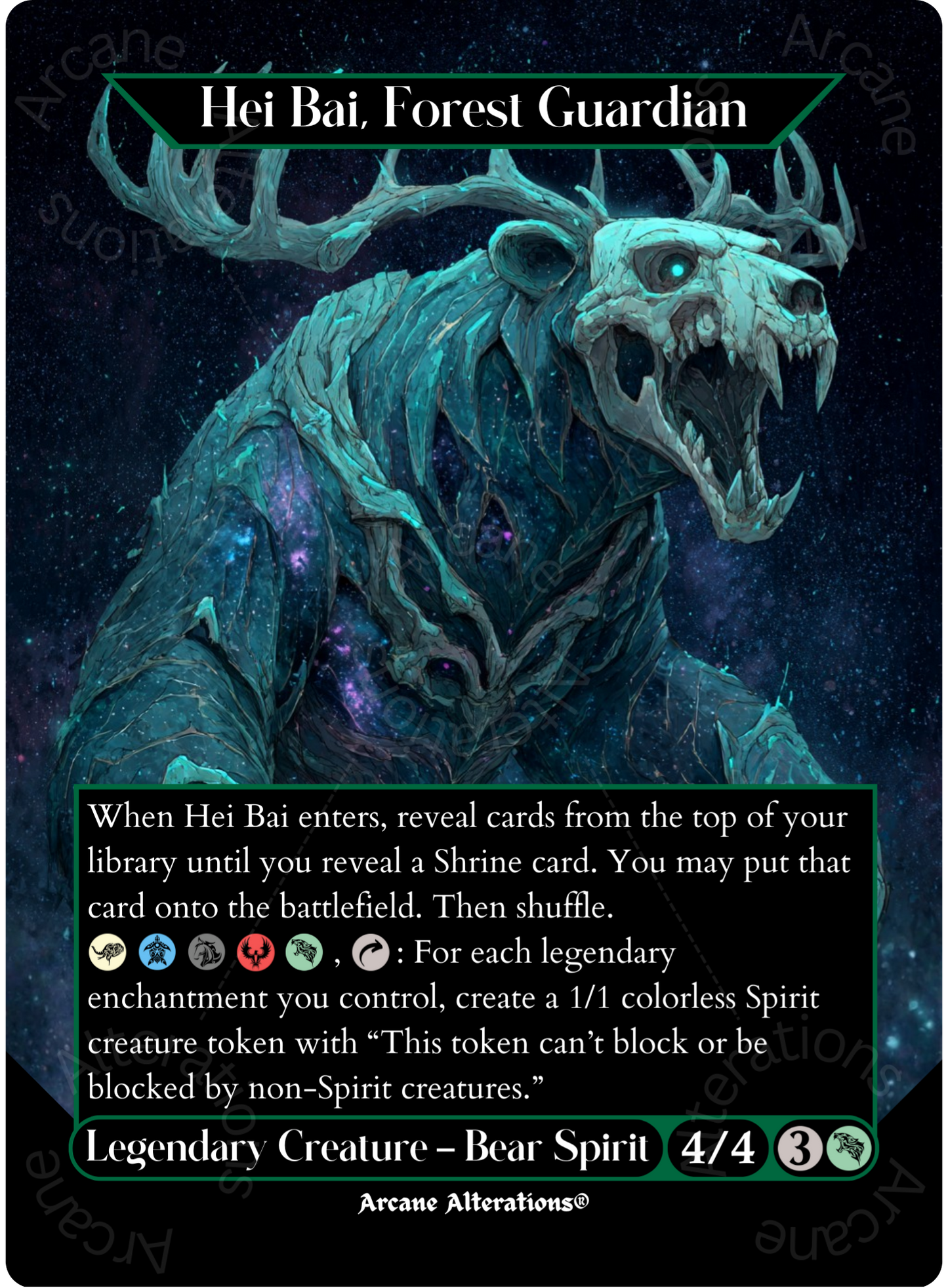 Hei Bai, Forest Guardian - Full Art Altered Art Custom Proxy Cards
